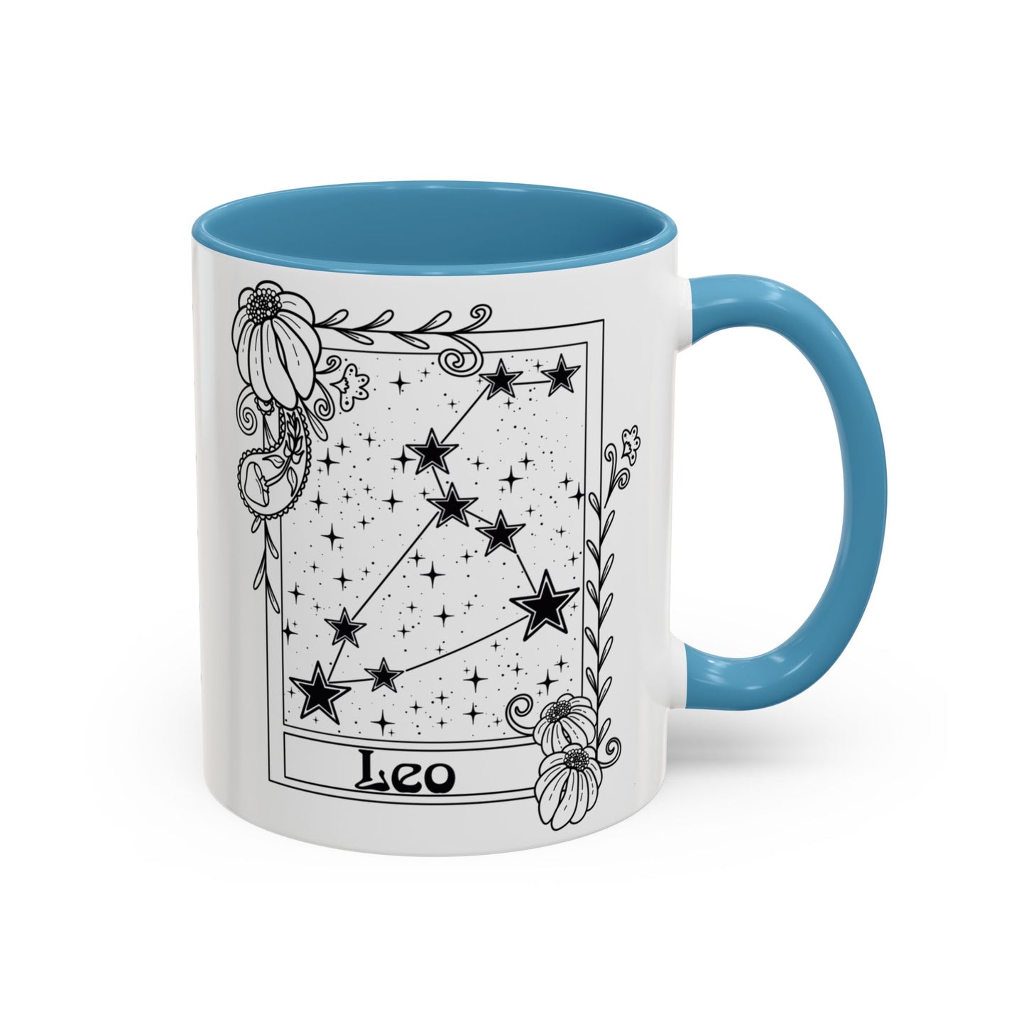 Leo Constellation mug, Zodiac astrology coffee cup, Horoscope birthday gift mug, Star sign tarot card ceramic mug