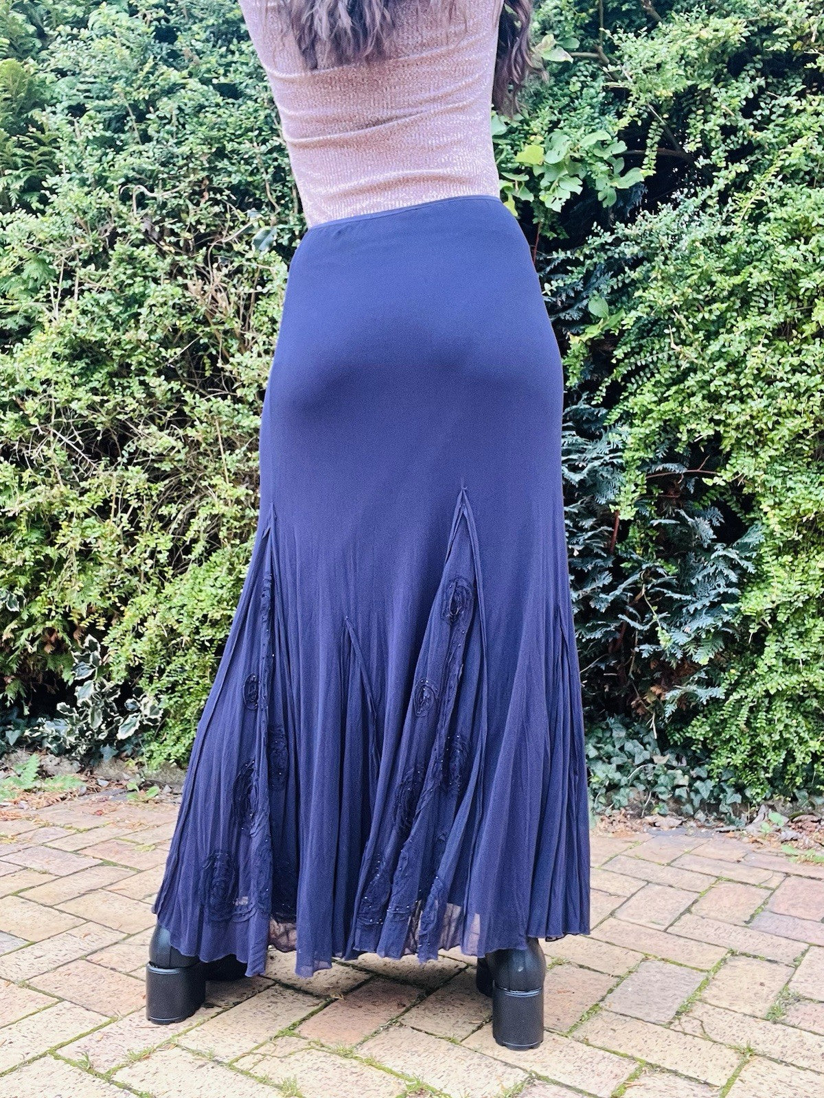 Vintage Y2K Maxi Skirt By Per Una, Whimsigoth Frilly Long Purple Skirt - Size 10