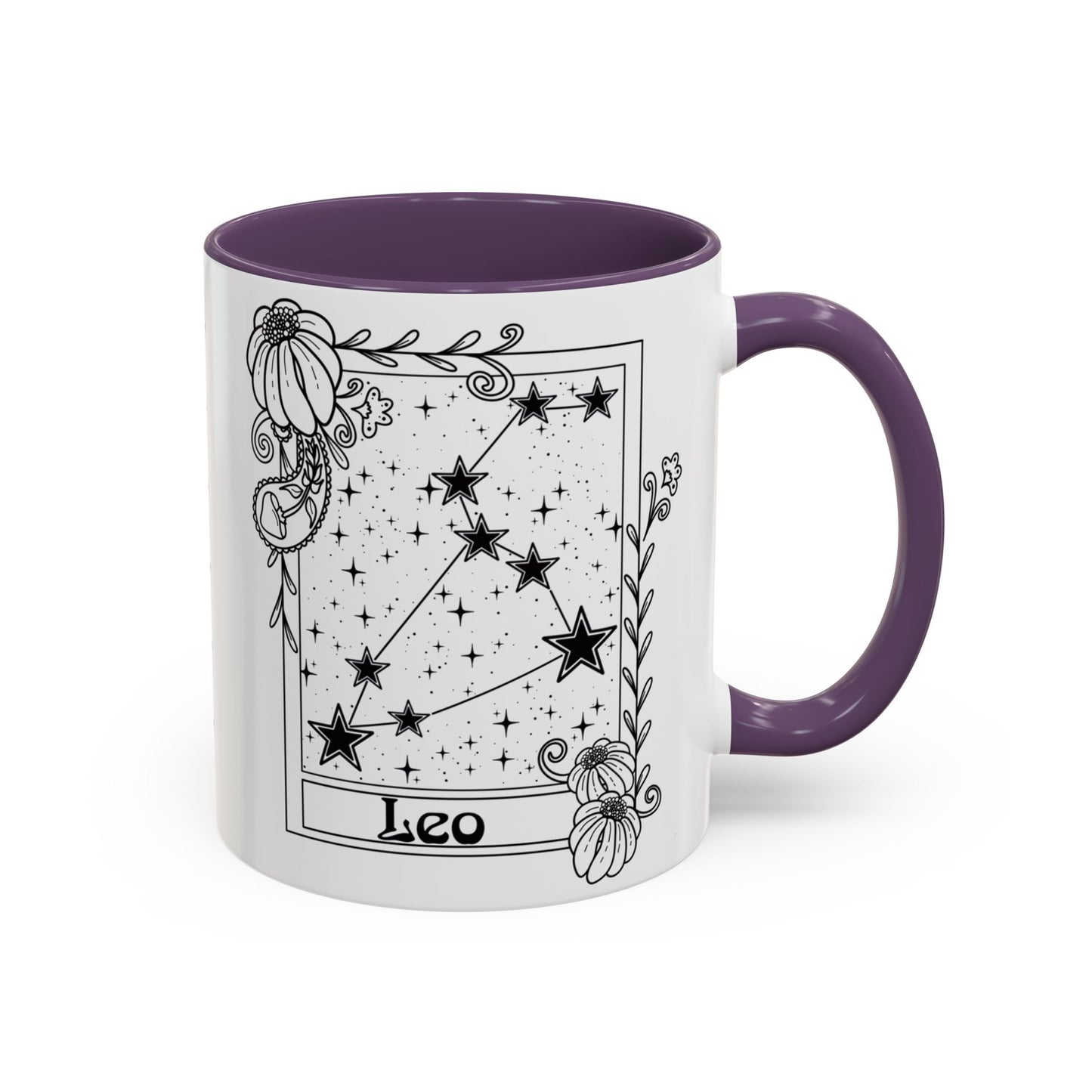 Leo Constellation mug, Zodiac astrology coffee cup, Horoscope birthday gift mug, Star sign tarot card ceramic mug