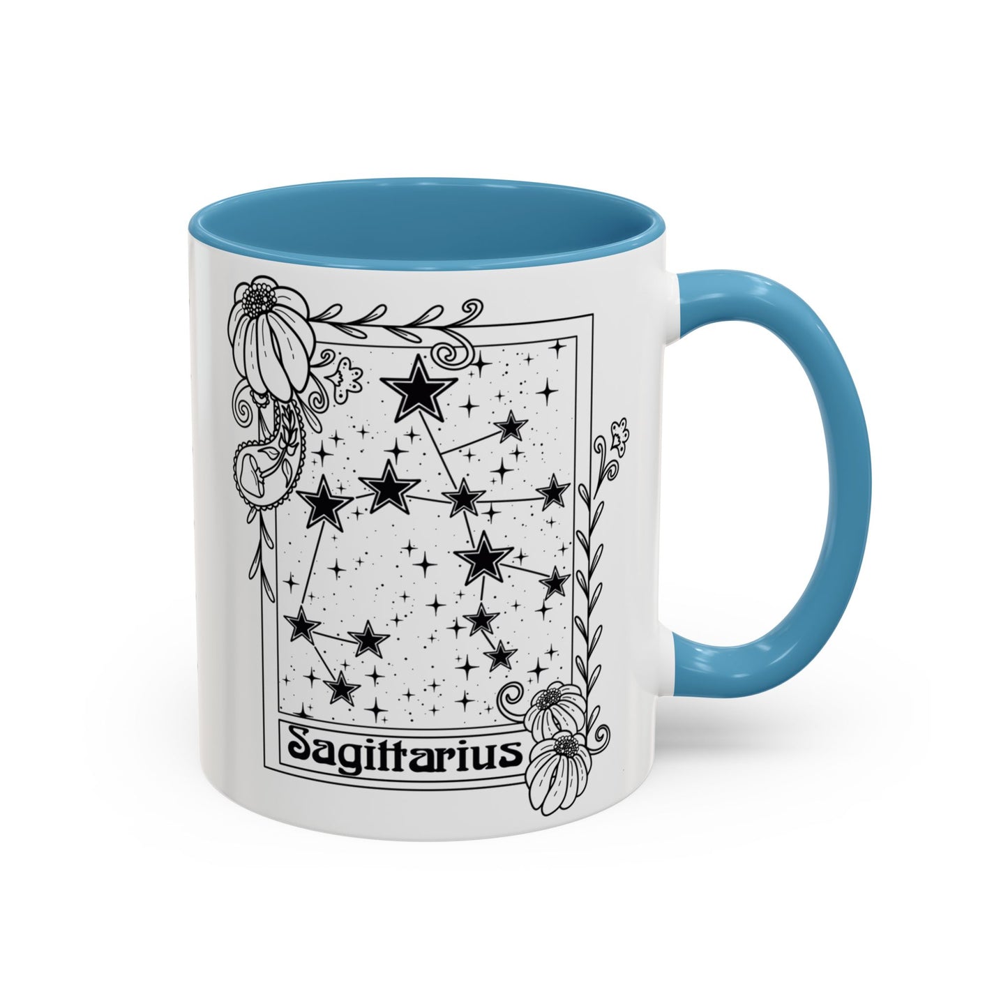 Sagittarius Constellation mug, Zodiac astrology coffee cup, Horoscope birthday gift mug, Star sign tarot card ceramic mug