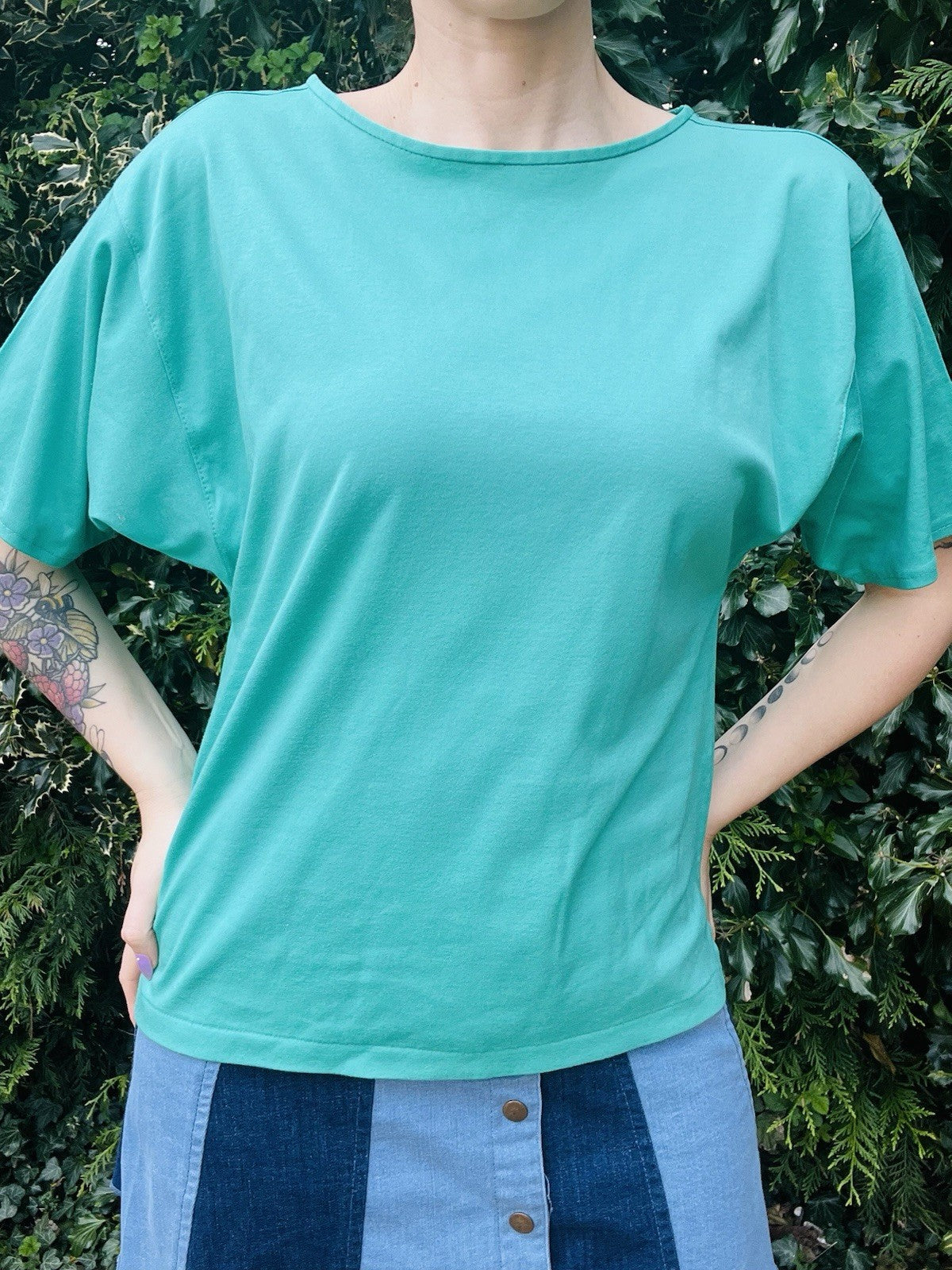 Vintage 80s Cotton T-shirt Plain Single Stitch Short Sleeve Tee Top By Ascota 14