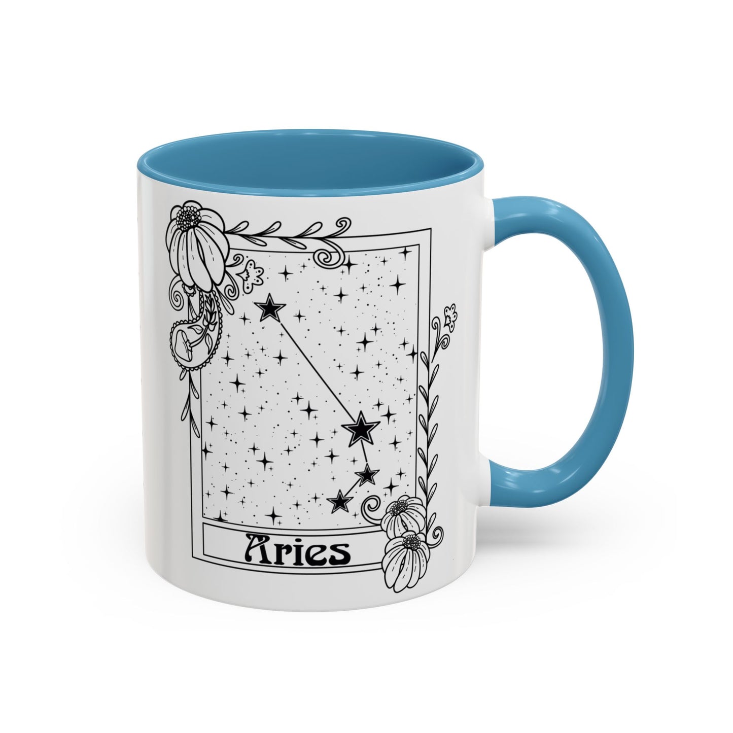 Aries Constellation mug, Zodiac astrology coffee cup, Horoscope birthday gift mug, Star sign tarot card ceramic mug