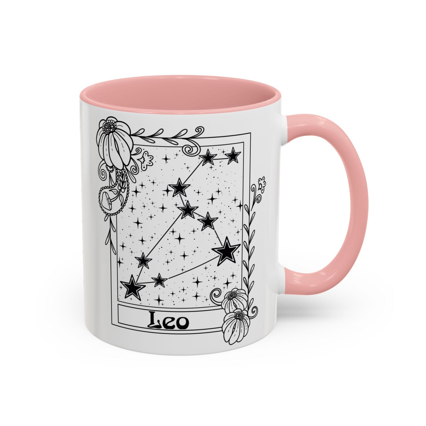 Leo Constellation mug, Zodiac astrology coffee cup, Horoscope birthday gift mug, Star sign tarot card ceramic mug