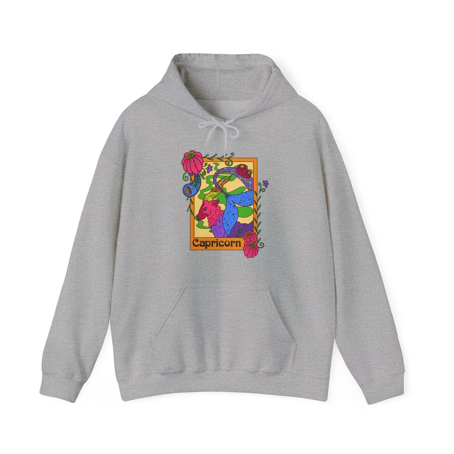Capricorn star sign Hoodie, Ram zodiac astrology Jumper, Horoscope birthday gift sweatshirt, Bold retro colourful Design top