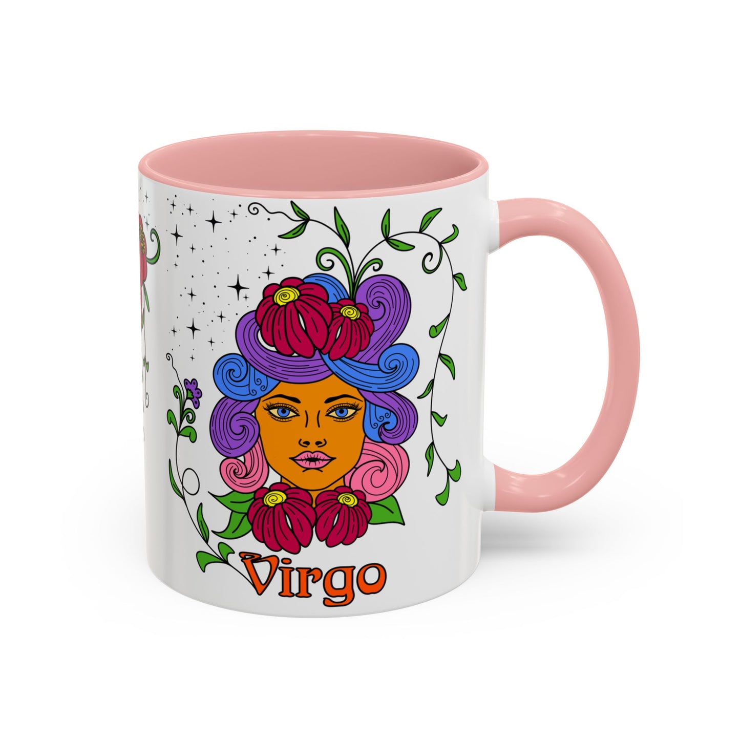 Virgo star sign mug, Maiden zodiac astrology coffee cup, Horoscope birthday gift mug, Bold retro colourful Design ceramic mug