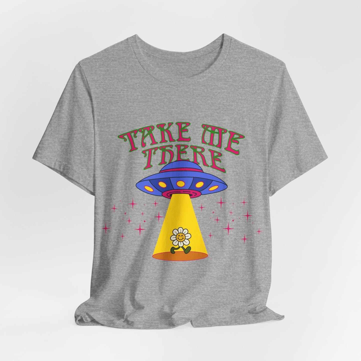 Hippie psychedelic UFO Tshirt, Trippy 60s 70s space flower top, Groovy retro Festival Tee