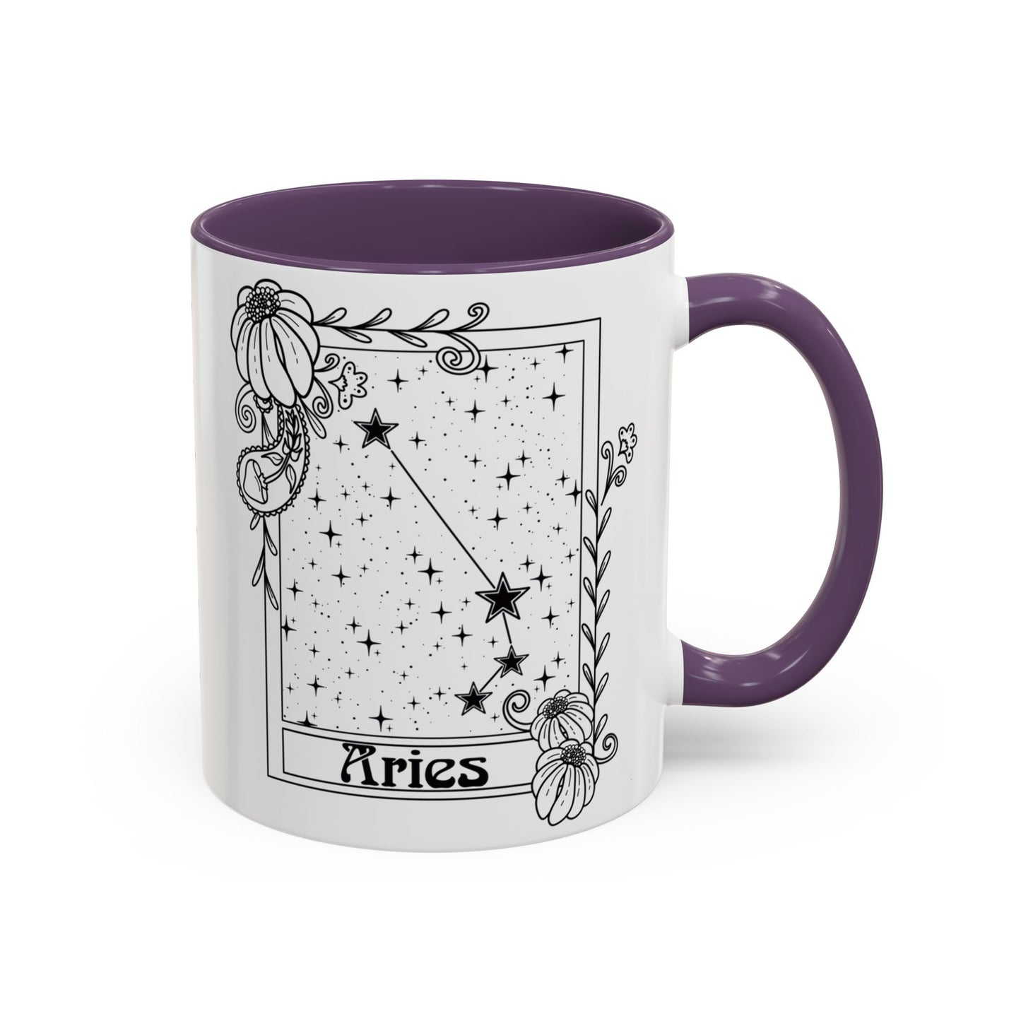 Aries Constellation mug, Zodiac astrology coffee cup, Horoscope birthday gift mug, Star sign tarot card ceramic mug