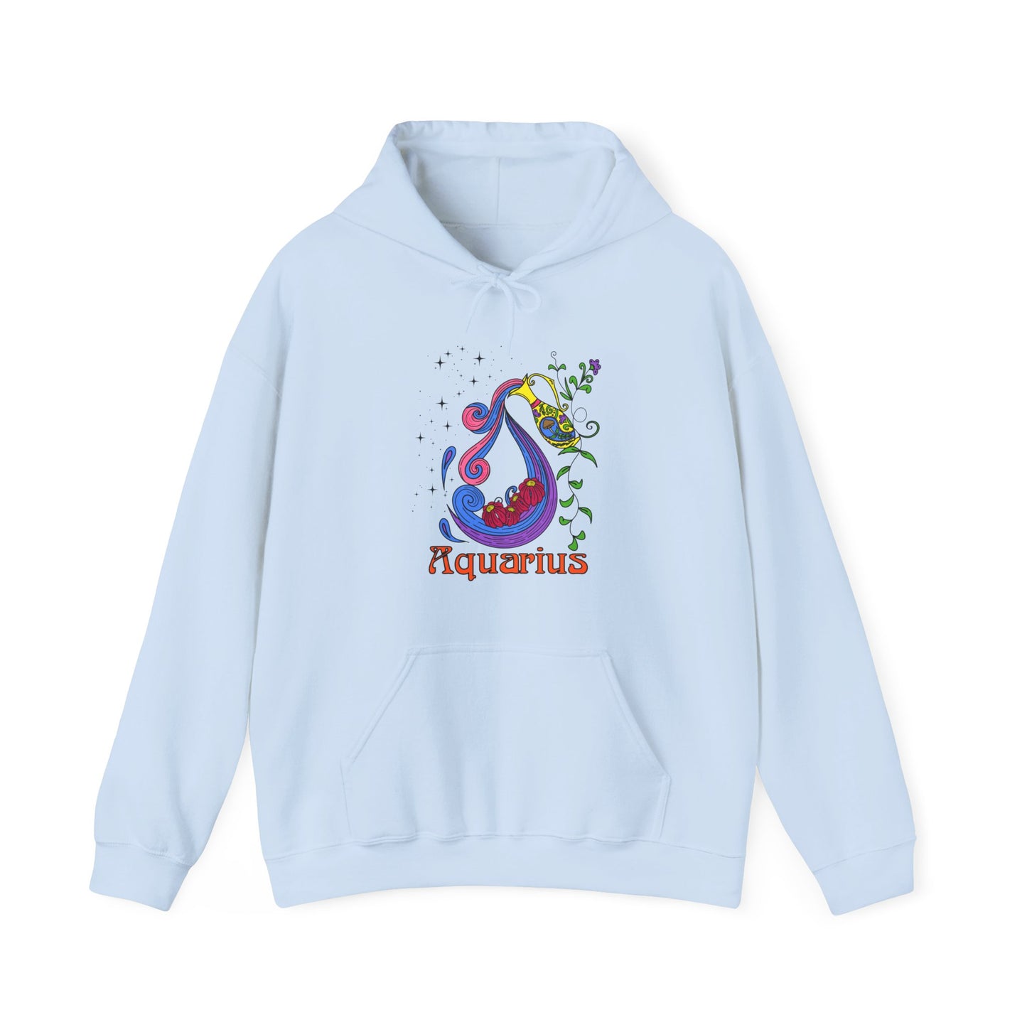 Aquarius star sign Hoodie, Water pale zodiac astrology Jumper, Horoscope birthday gift sweatshirt, Bold retro colourful Design top