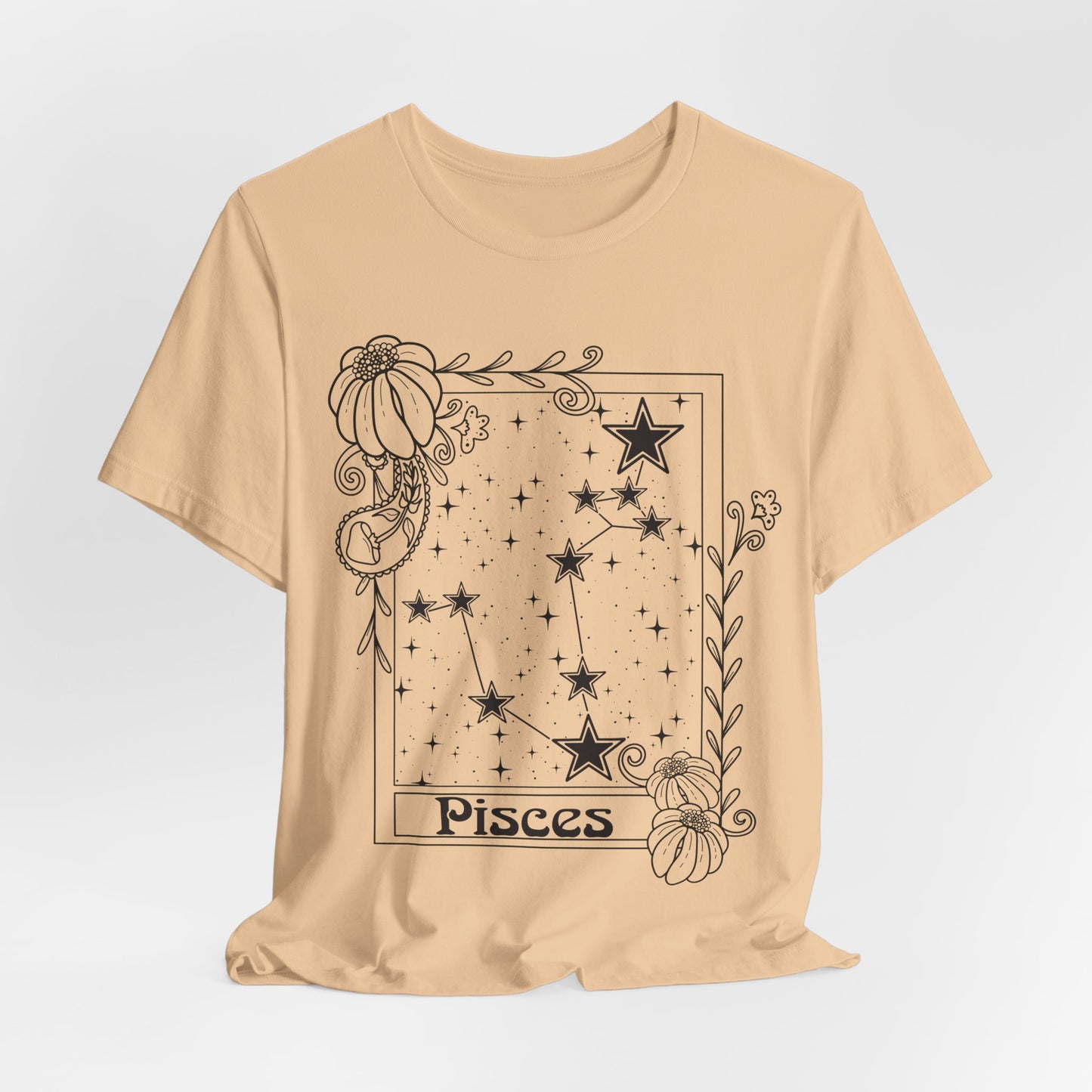 Pisces Constellation T-Shirt, Zodiac astrology top, Horoscope birthday gift Tee, Star sign tarot card design tshirt