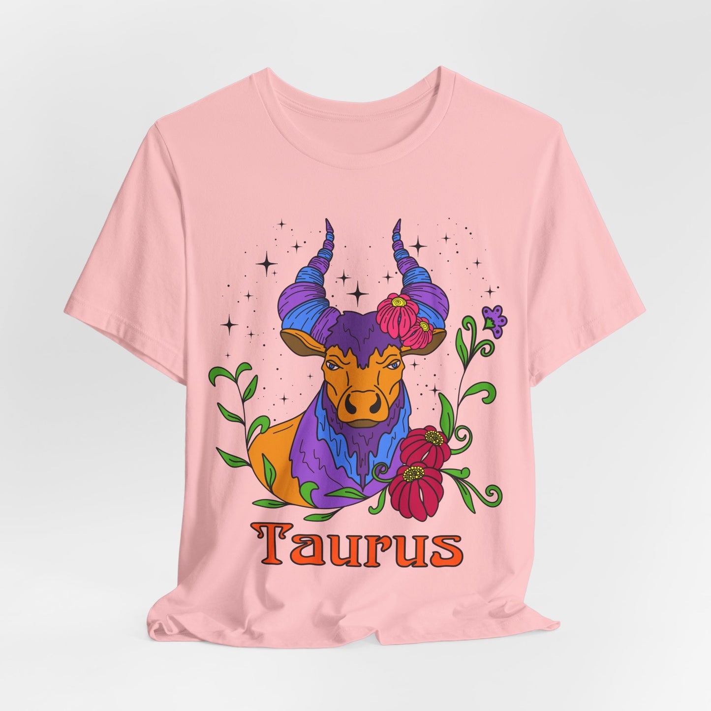Taurus star sign T-Shirt, Bull zodiac astrology top, Horoscope birthday gift Tee, Bold retro colourful Design tshirt
