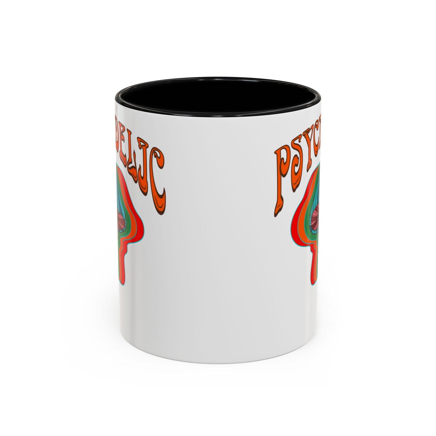 Trippy mushroom mug, hippie retro 60s 70s tea and coffee mug, Psychedelic ceramic drink cup