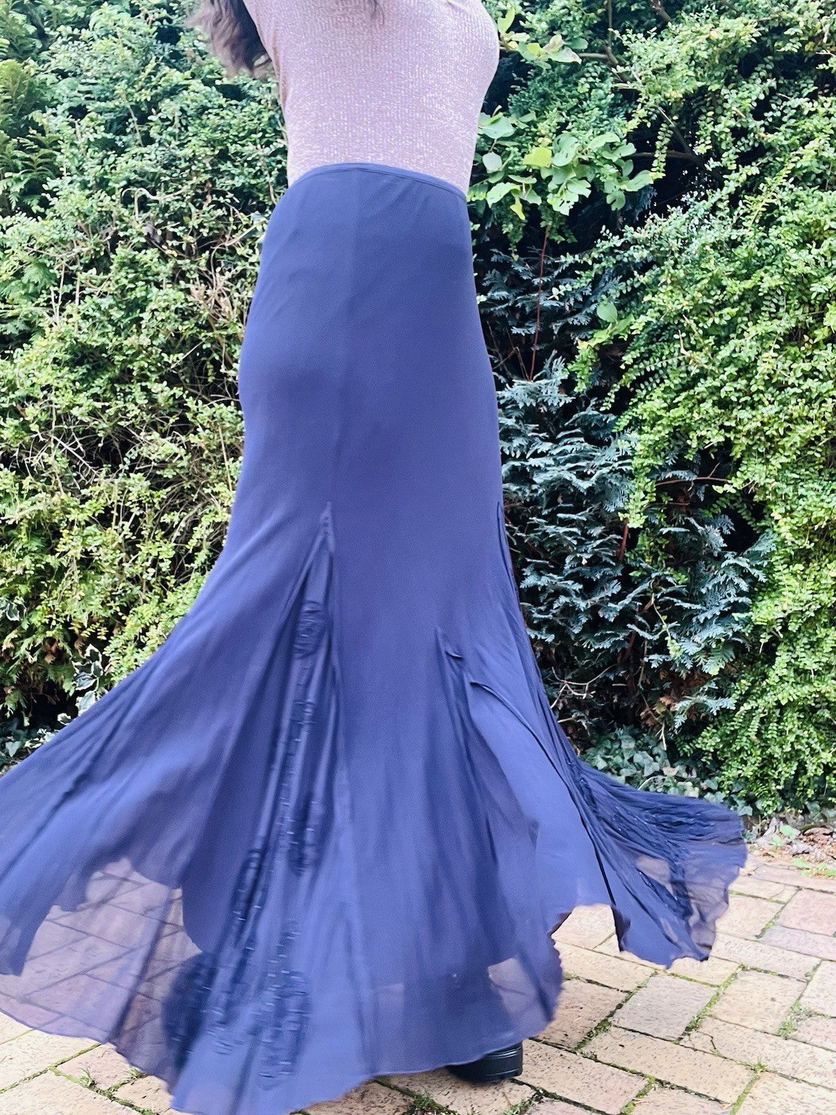 Vintage Y2K Maxi Skirt By Per Una, Whimsigoth Frilly Long Purple Skirt - Size 10