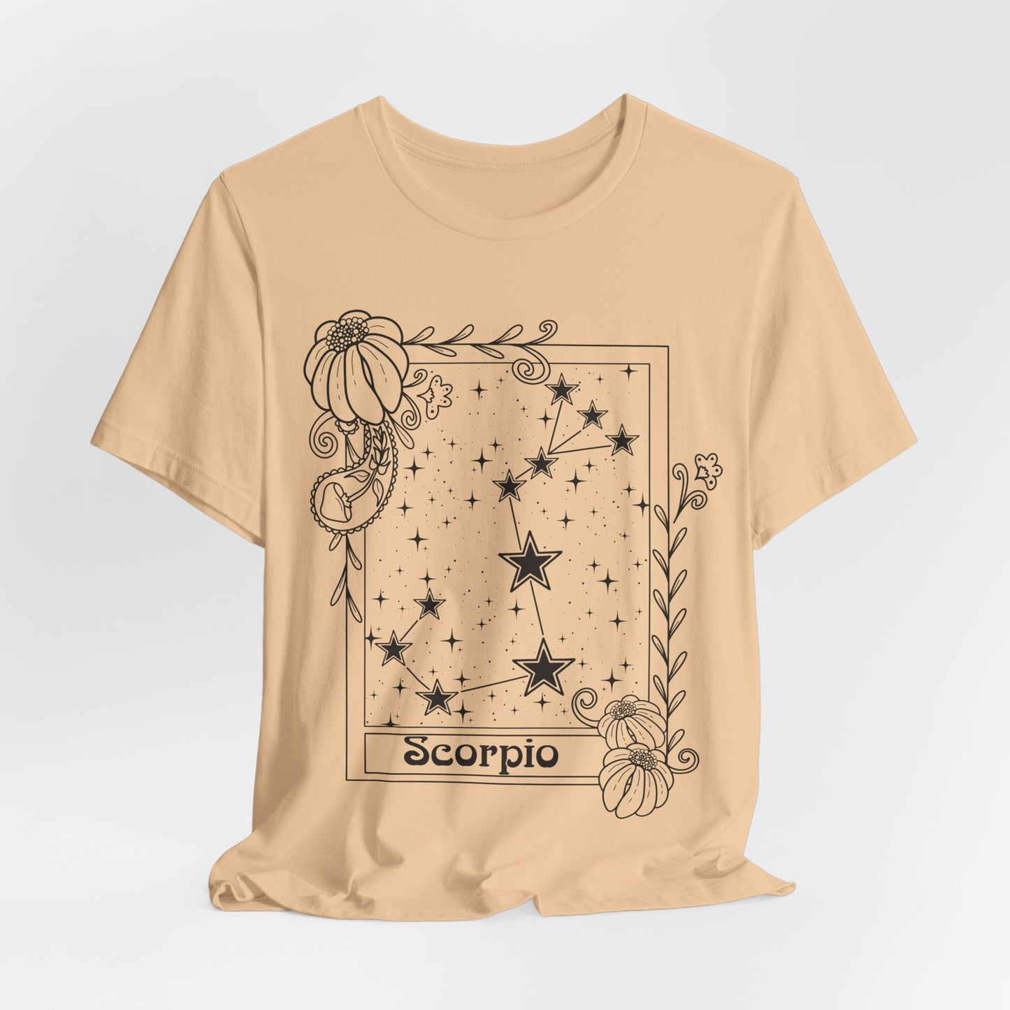 Scorpio Constellation T-Shirt, Zodiac astrology top, Horoscope birthday gift Tee, Star sign tarot card design tshirt