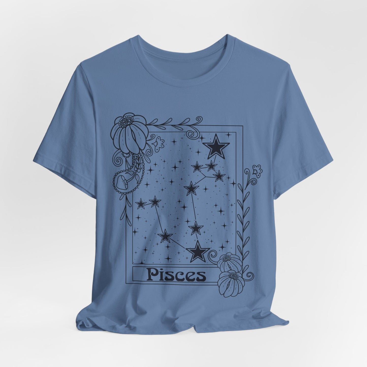 Pisces Constellation T-Shirt, Zodiac astrology top, Horoscope birthday gift Tee, Star sign tarot card design tshirt