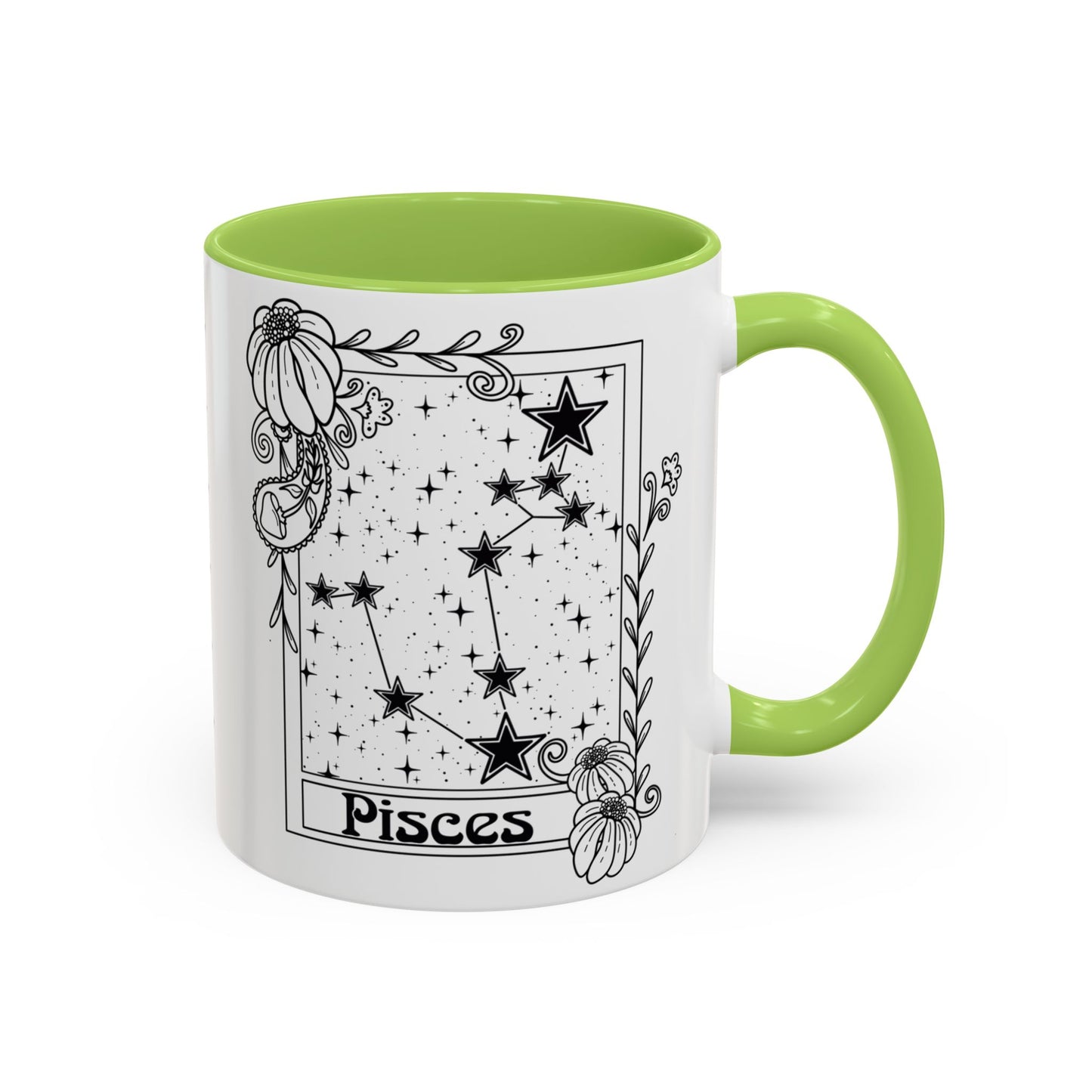 Pisces Constellation mug, Zodiac astrology coffee cup, Horoscope birthday gift mug, Star sign tarot card ceramic mug