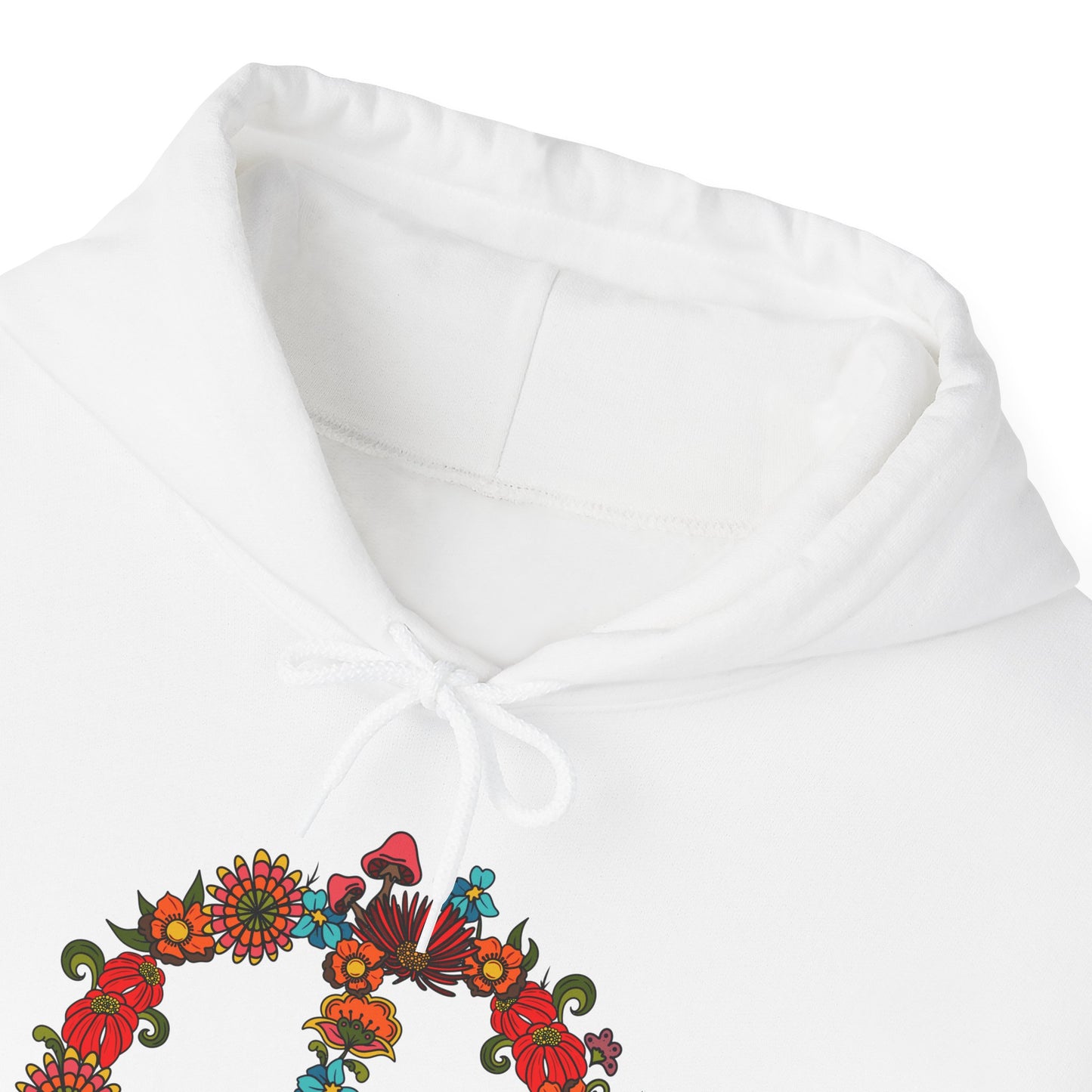 Hippie Peace Sign hoodie jumper, Retro Floral 60s 70s sweater, Colourful CND flower power sweatshirt top