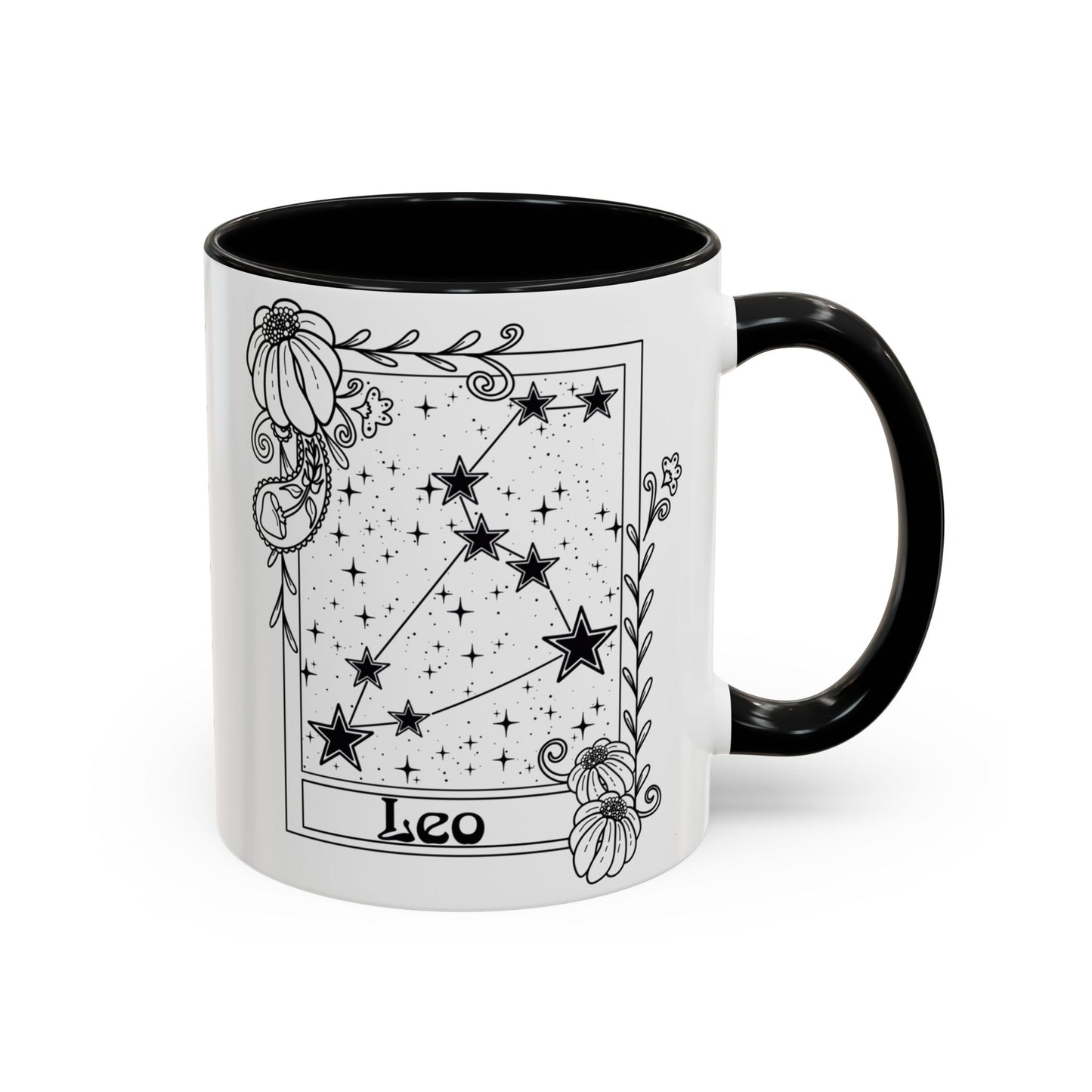 Leo Constellation mug, Zodiac astrology coffee cup, Horoscope birthday gift mug, Star sign tarot card ceramic mug