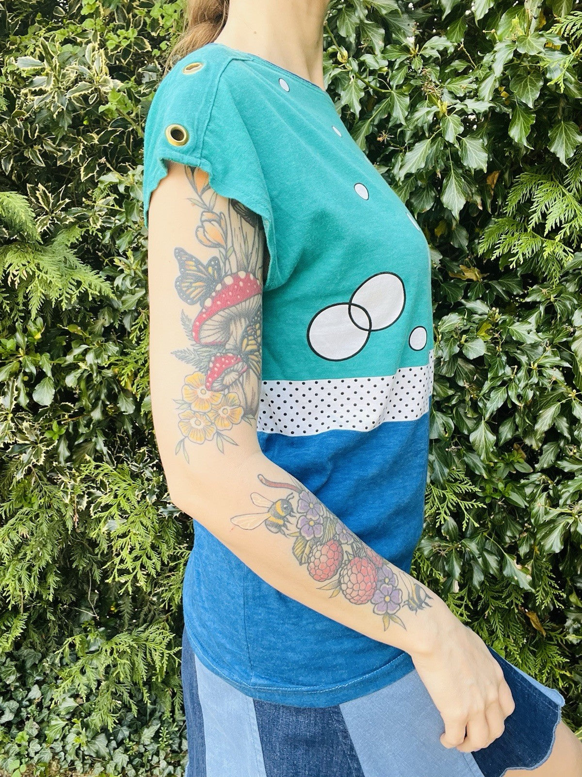 Vintage 1990s Retro T-shirt Abstract Block Colour Bubble Tee Short Sleeve Top 12