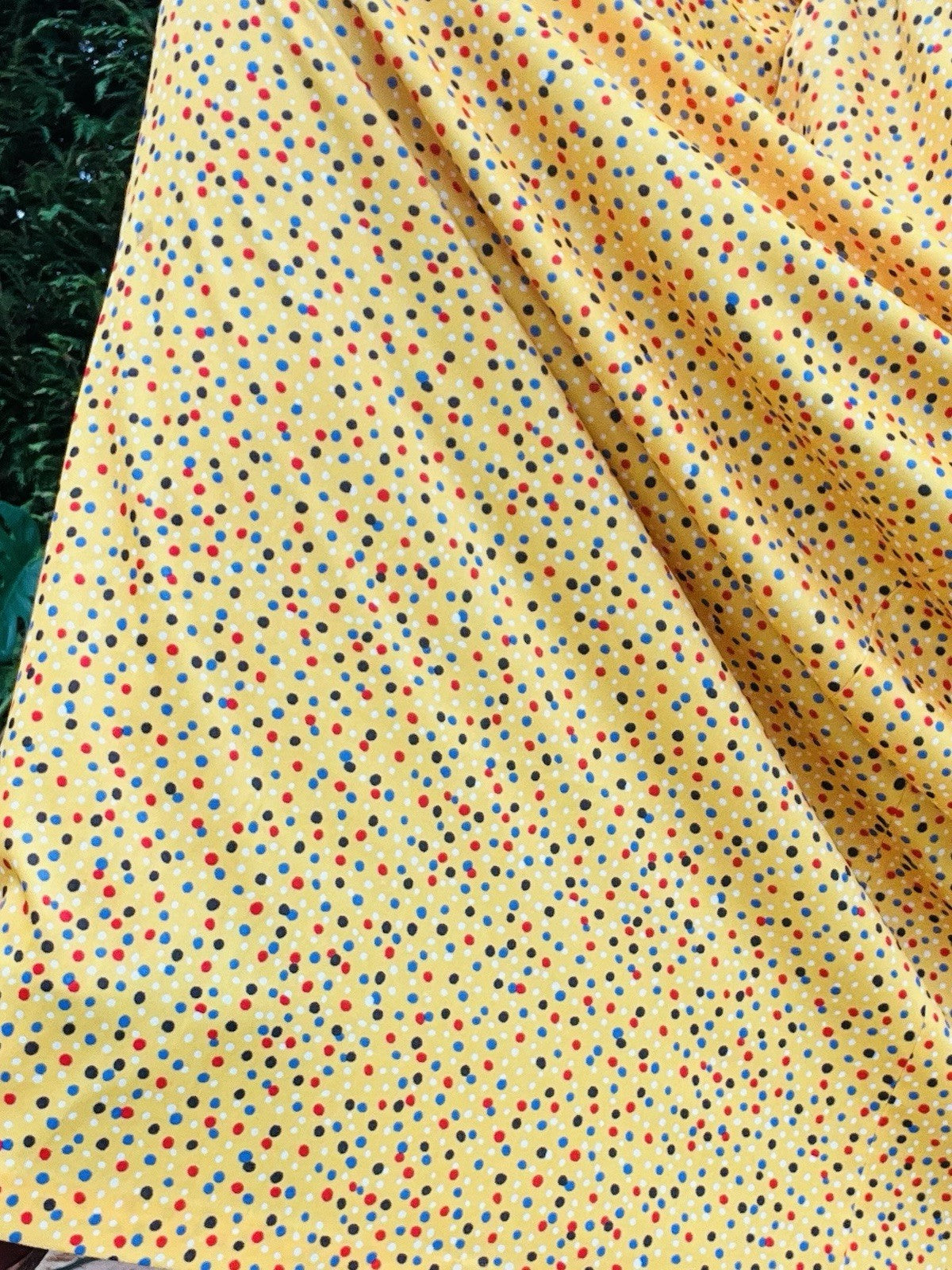 Vintage 60s Maxi Size 10 Yellow Long Polkadot Retro 1960s Skirt High Waist