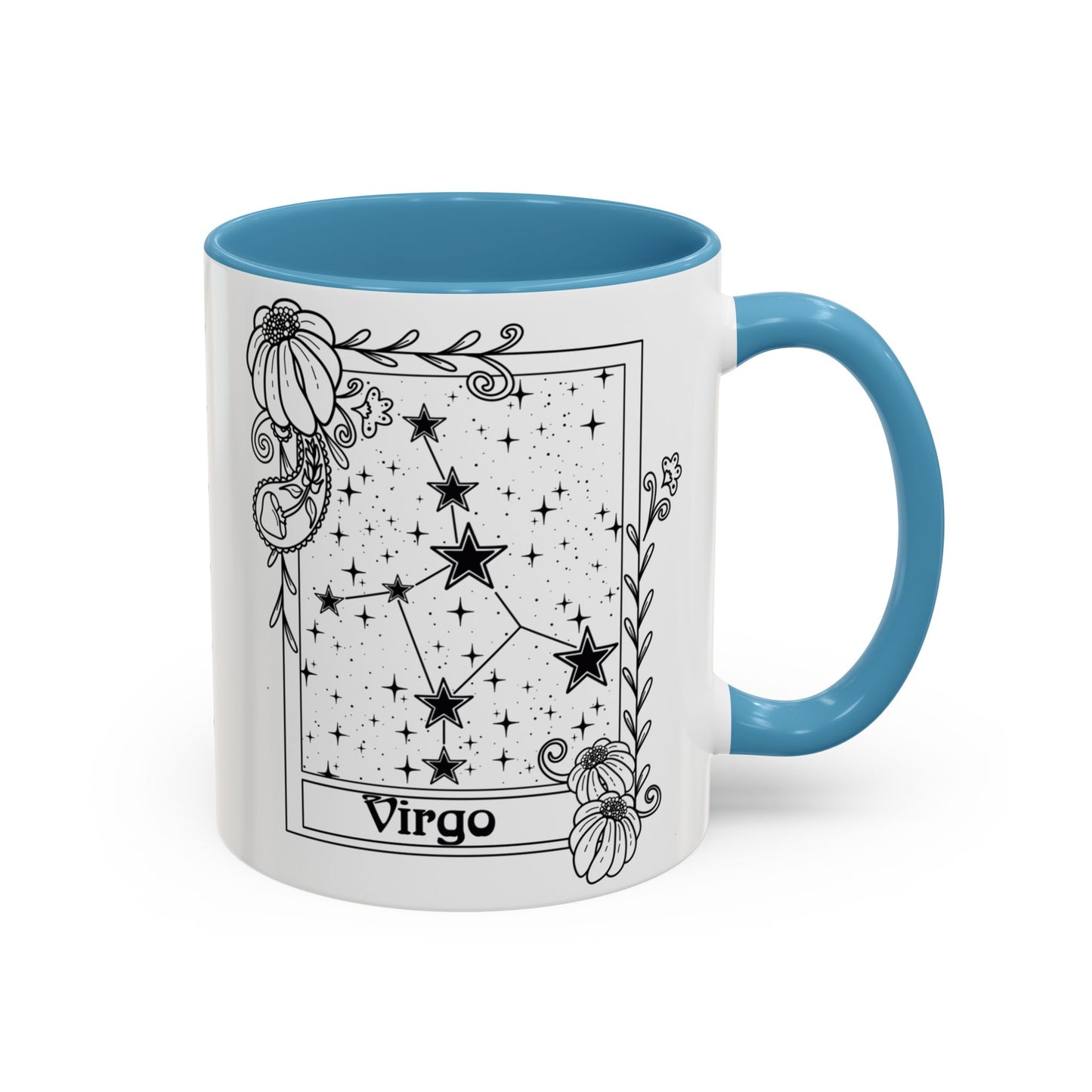 Virgo Constellation mug, Zodiac astrology coffee cup, Horoscope birthday gift mug, Star sign tarot card ceramic mug