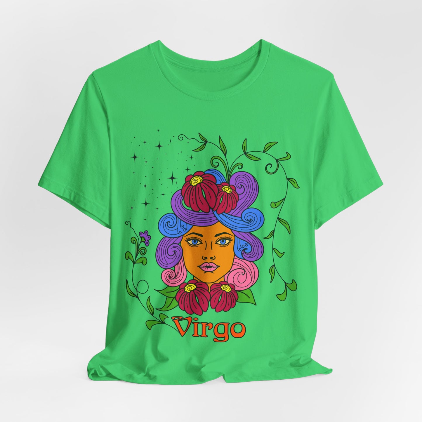 Virgo star sign T-Shirt, Maiden zodiac astrology top, Horoscope birthday gift Tee, Bold retro colourful Design tshirt