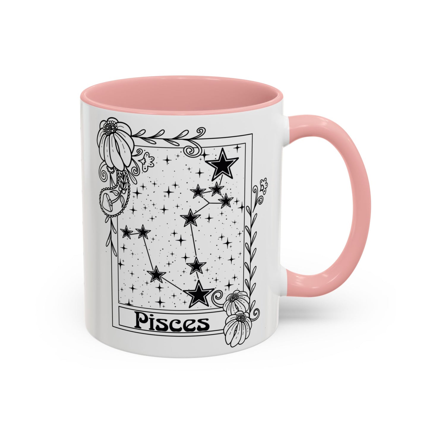 Pisces Constellation mug, Zodiac astrology coffee cup, Horoscope birthday gift mug, Star sign tarot card ceramic mug