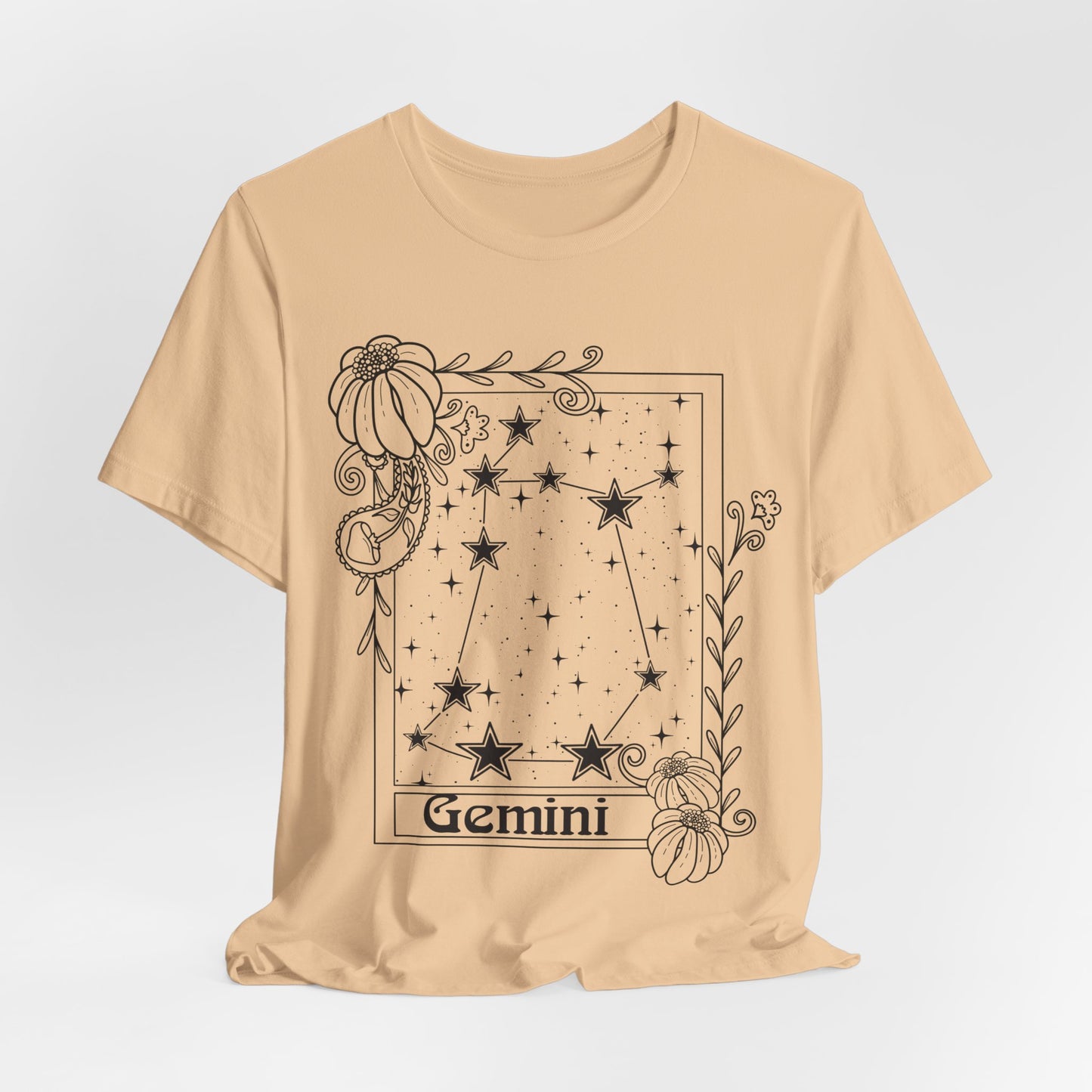 Gemini Constellation T-Shirt, Zodiac astrology top, Horoscope birthday gift Tee, Star sign tarot card design tshirt