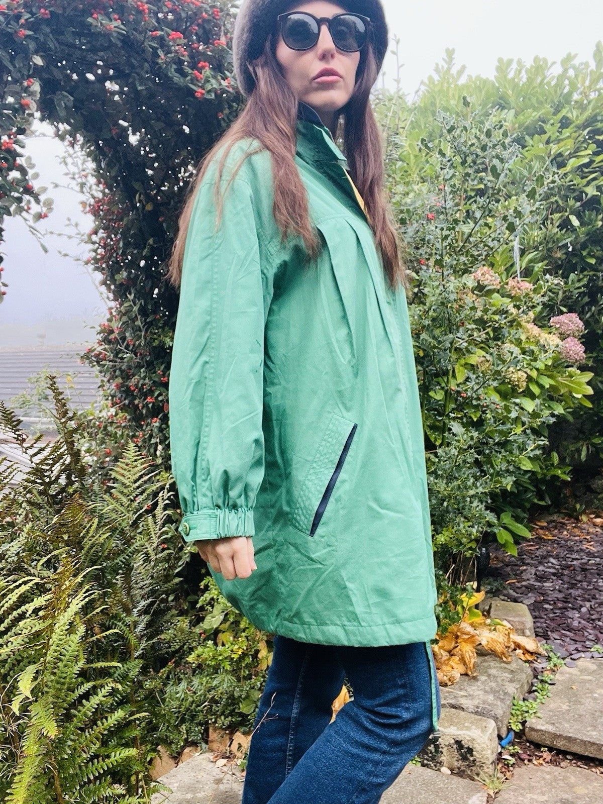 Vintage 80s Coat By St Michael Oversized Retro Block Colour Jacket Size 10