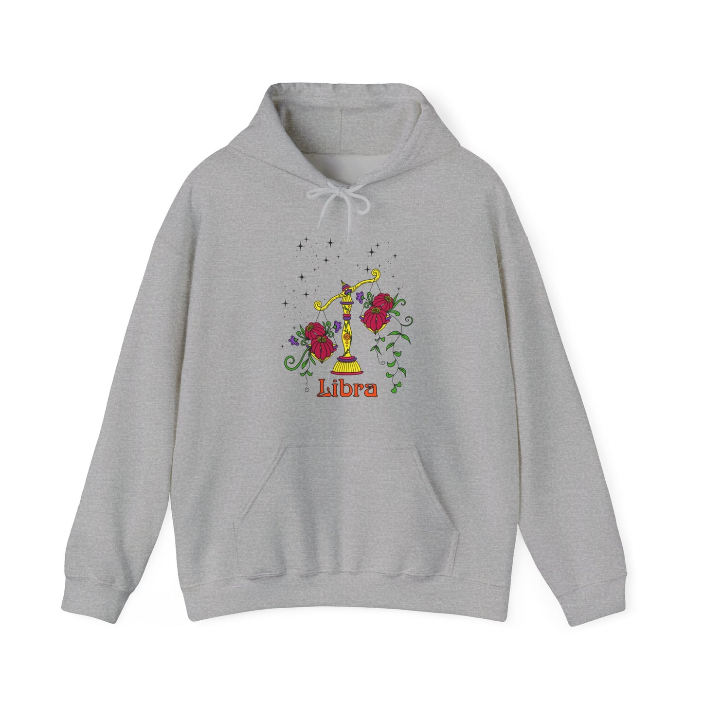 Libra star sign Hoodie, Scales zodiac astrology Jumper, Horoscope birthday gift sweatshirt, Bold retro colourful Design top