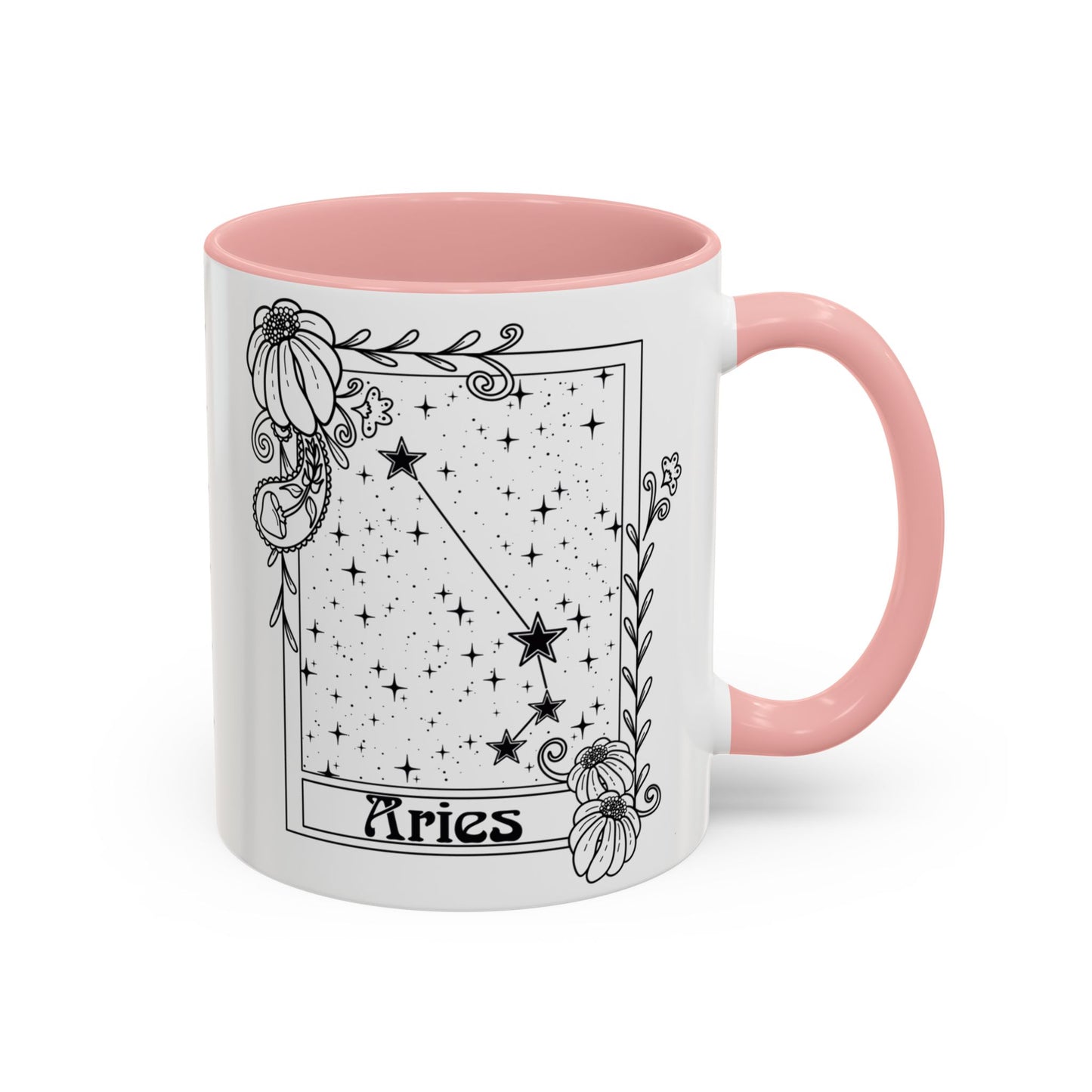 Aries Constellation mug, Zodiac astrology coffee cup, Horoscope birthday gift mug, Star sign tarot card ceramic mug