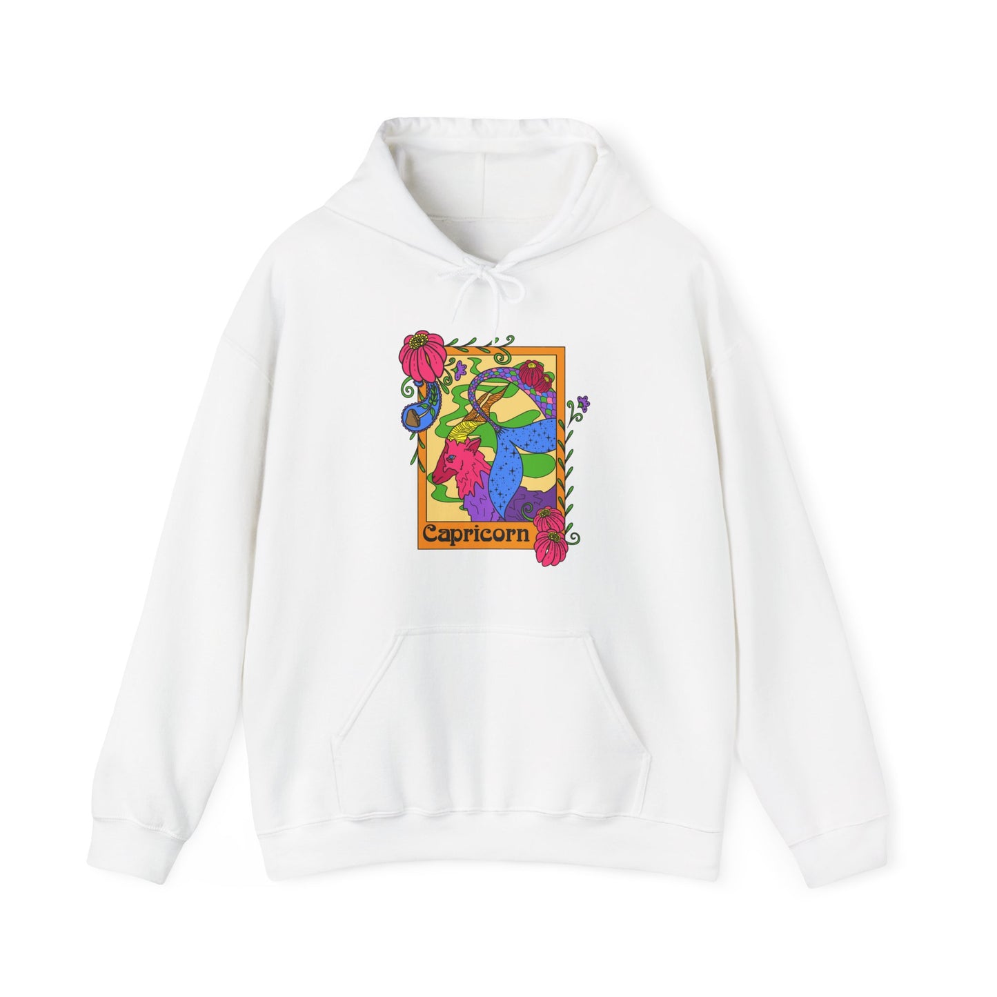 Capricorn star sign Hoodie, Ram zodiac astrology Jumper, Horoscope birthday gift sweatshirt, Bold retro colourful Design top