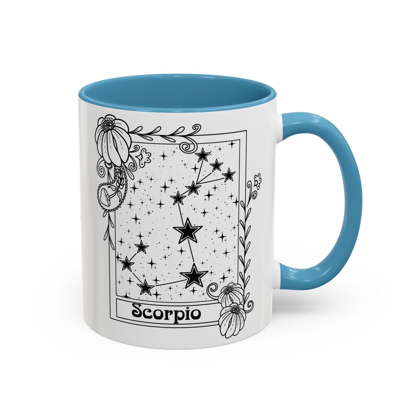 Scorpio Constellation mug, Zodiac astrology coffee cup, Horoscope birthday gift mug, Star sign tarot card ceramic mug