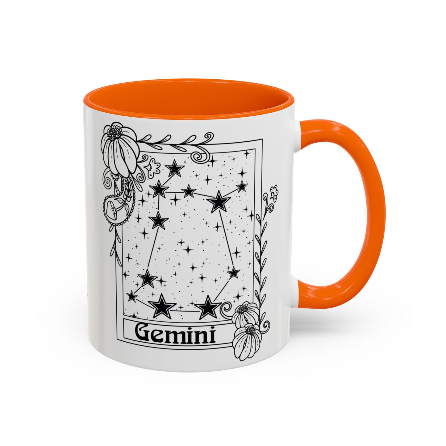 Gemini Constellation mug, Zodiac astrology coffee cup, Horoscope birthday gift mug, Star sign tarot card ceramic mug