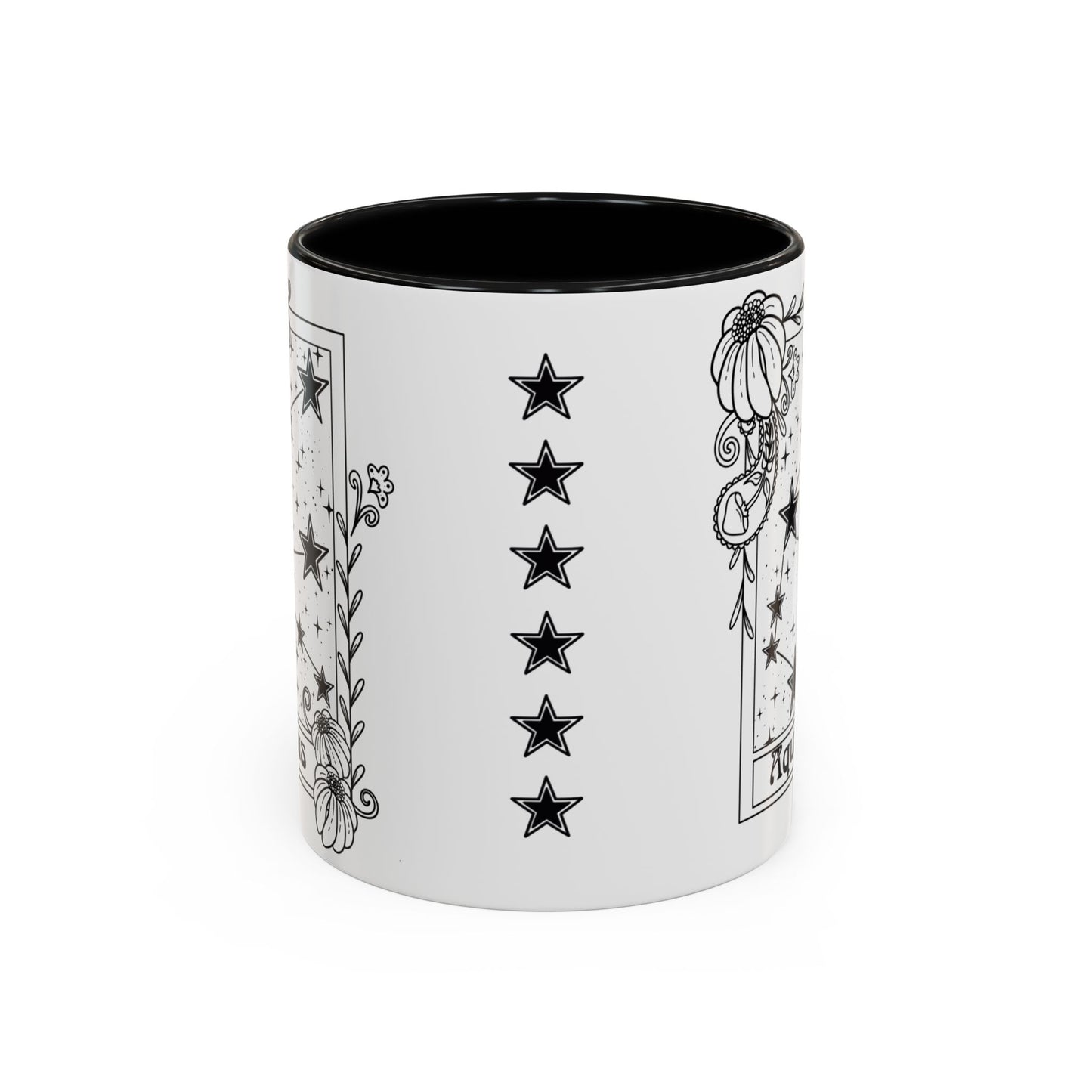 Aquarius Constellation mug, Zodiac astrology coffee cup, Horoscope birthday gift mug, Star sign tarot card ceramic mug