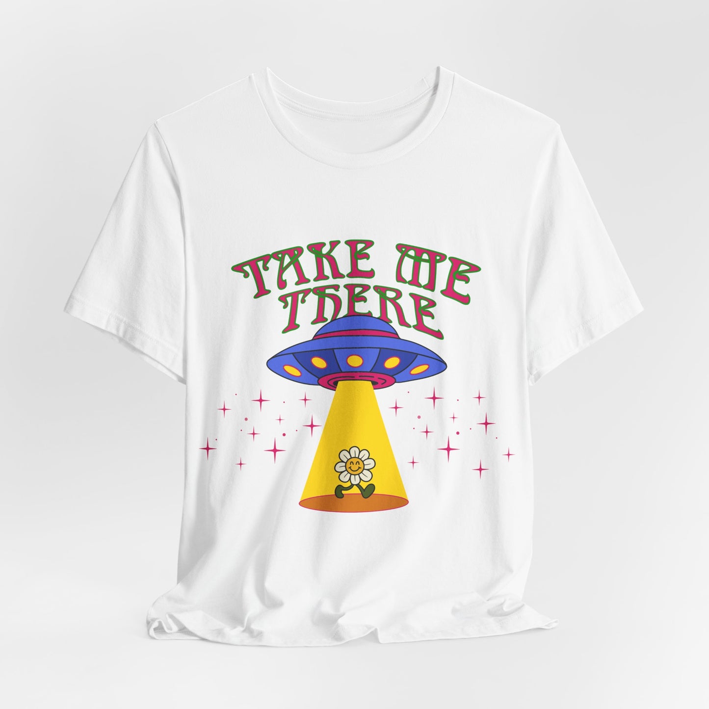 Hippie psychedelic UFO Tshirt, Trippy 60s 70s space flower top, Groovy retro Festival Tee