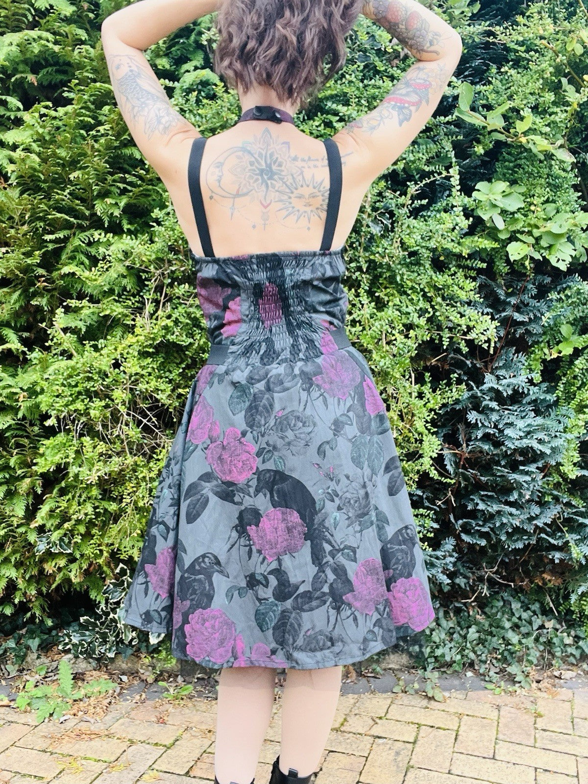 Rockabilly Gothic Dress Goth 50s Style Harness Dress - Chemical Black 10-12