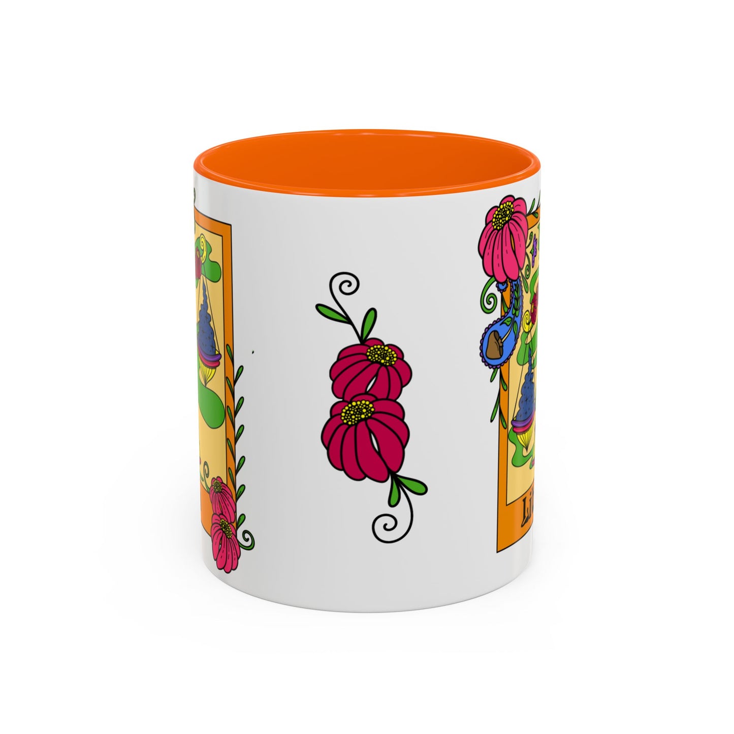 Libra star sign mug, Scales zodiac astrology coffee cup, Horoscope birthday gift mug, Bold retro colourful Design ceramic mug