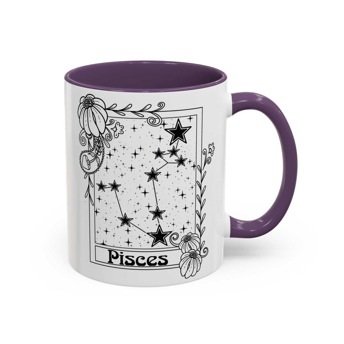 Pisces Constellation mug, Zodiac astrology coffee cup, Horoscope birthday gift mug, Star sign tarot card ceramic mug