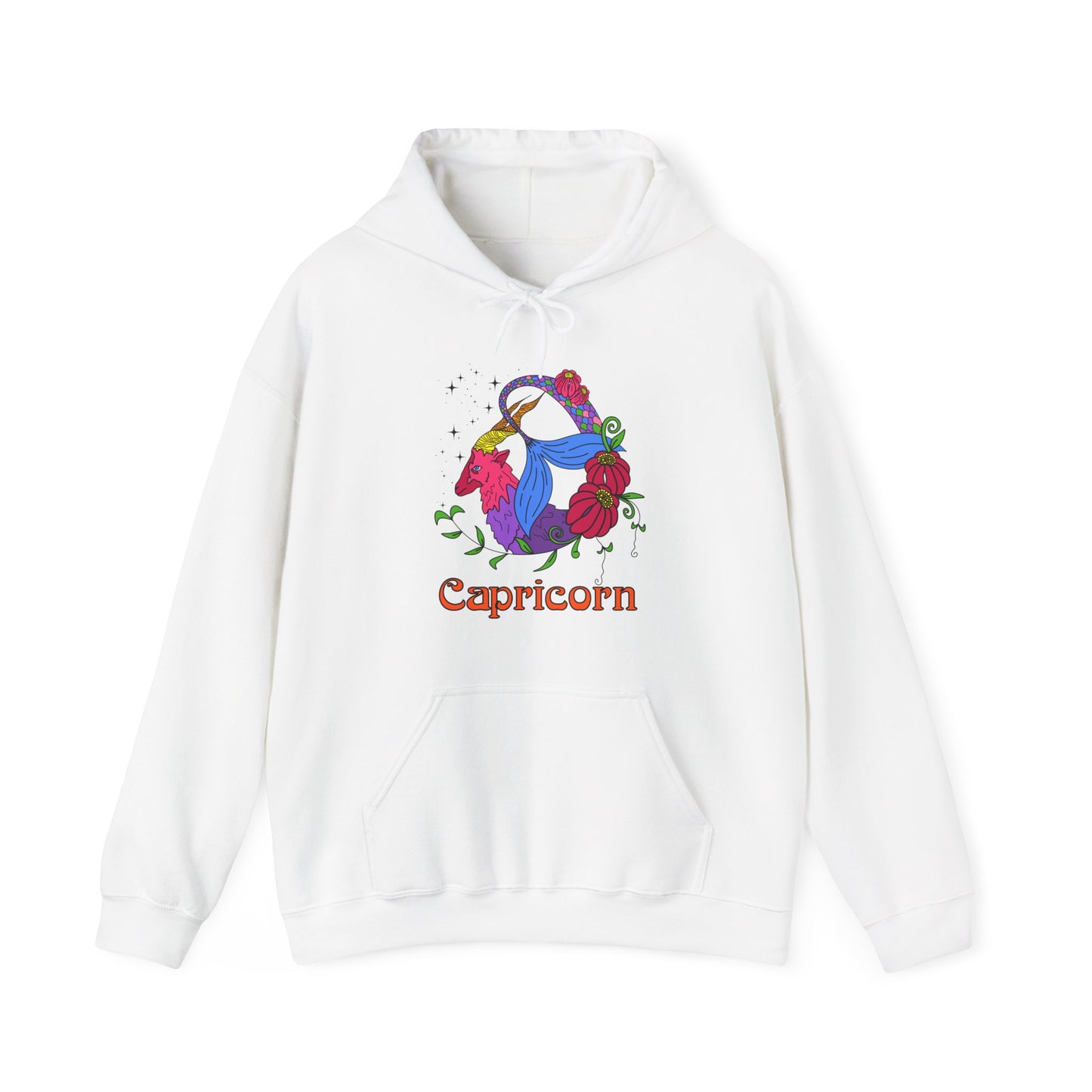 Capricorn star sign Hoodie, Sea goat zodiac astrology Jumper, Horoscope birthday gift sweatshirt, Bold retro colourful Design top