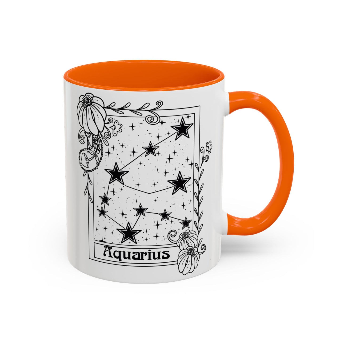 Aquarius Constellation mug, Zodiac astrology coffee cup, Horoscope birthday gift mug, Star sign tarot card ceramic mug