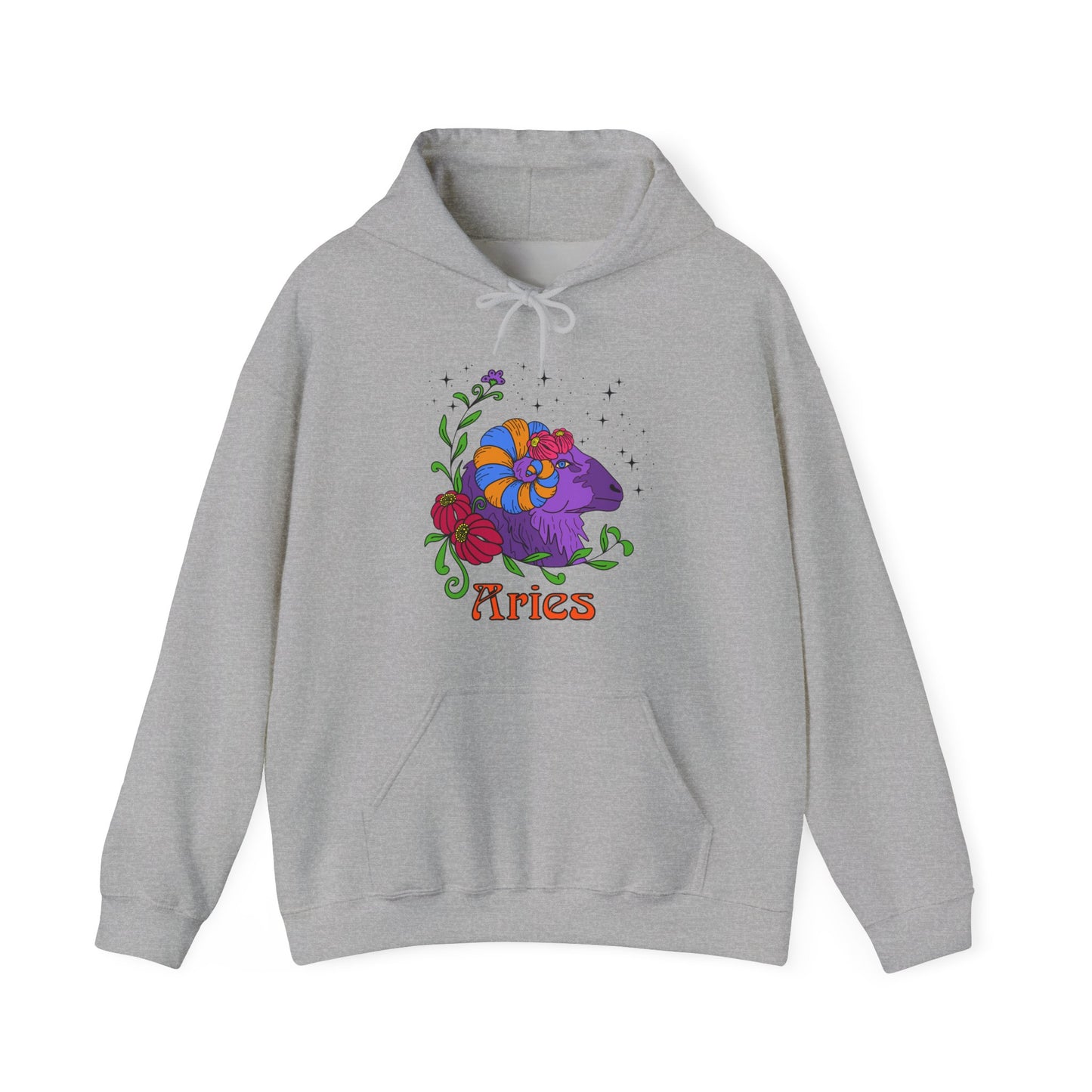 Aries star sign Hoodie, Ram zodiac astrology Jumper, Horoscope birthday gift sweatshirt, Bold retro colourful Design top