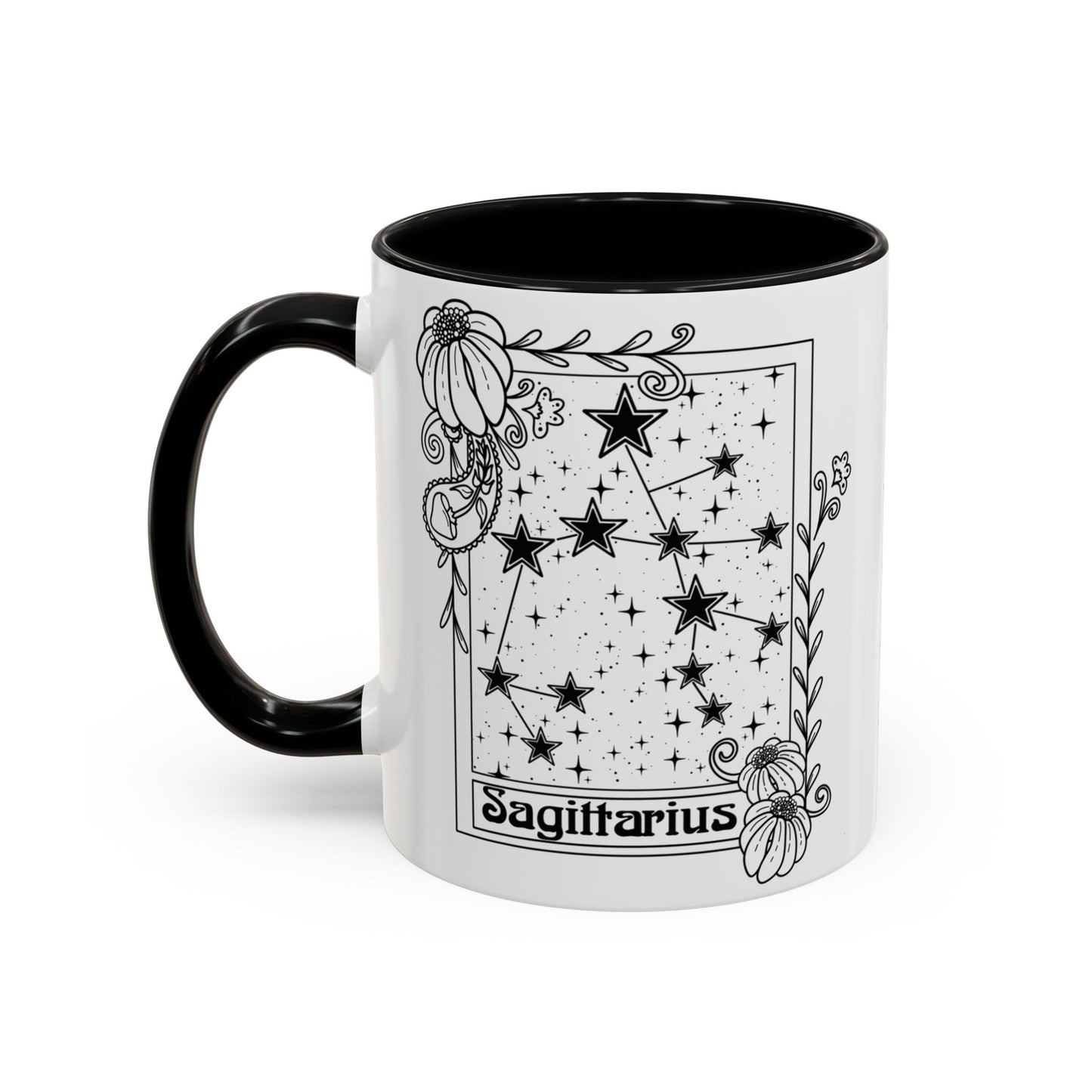 Sagittarius Constellation mug, Zodiac astrology coffee cup, Horoscope birthday gift mug, Star sign tarot card ceramic mug