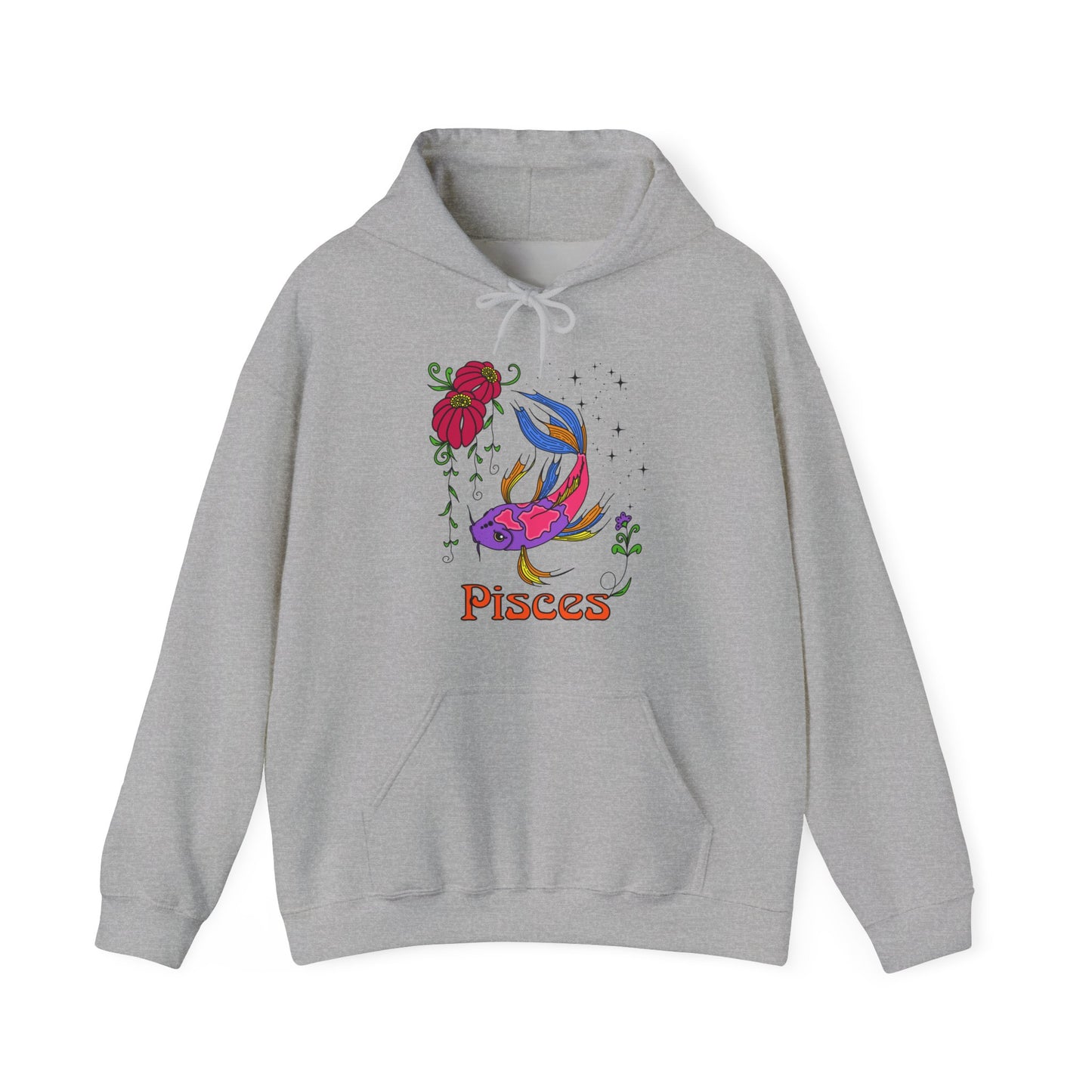 Pisces star sign Hoodie, Fish zodiac astrology Jumper, Horoscope birthday gift sweatshirt, Bold retro colourful Design top