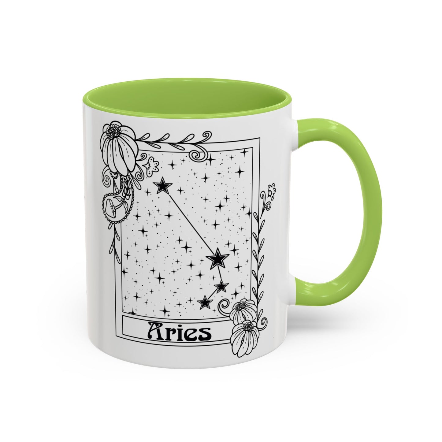 Aries Constellation mug, Zodiac astrology coffee cup, Horoscope birthday gift mug, Star sign tarot card ceramic mug
