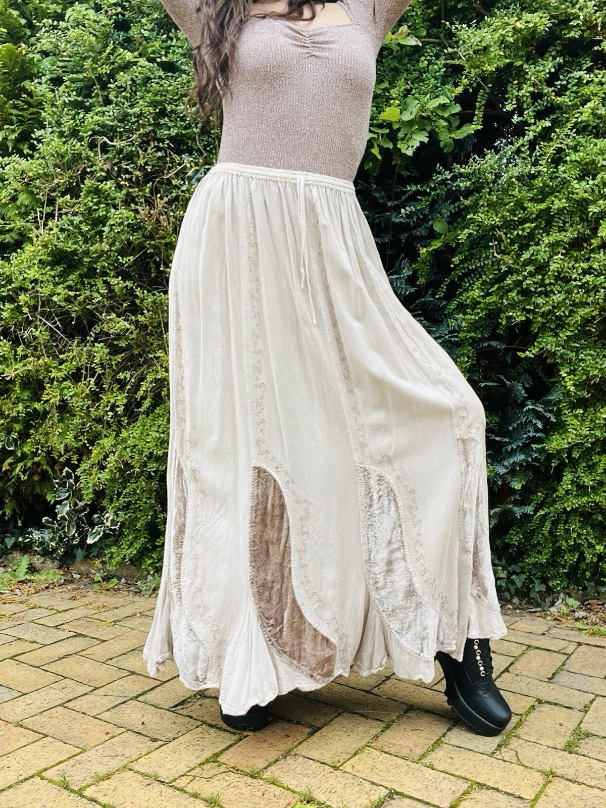 Vintage Y2K Maxi Skirt, Hippie Boho Long Skirt By RAPP Embroidered Whimsigoth 12