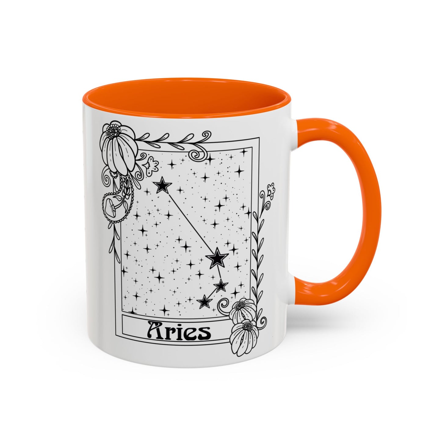 Aries Constellation mug, Zodiac astrology coffee cup, Horoscope birthday gift mug, Star sign tarot card ceramic mug