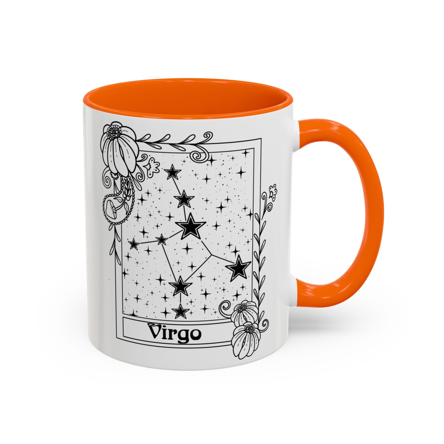Virgo Constellation mug, Zodiac astrology coffee cup, Horoscope birthday gift mug, Star sign tarot card ceramic mug