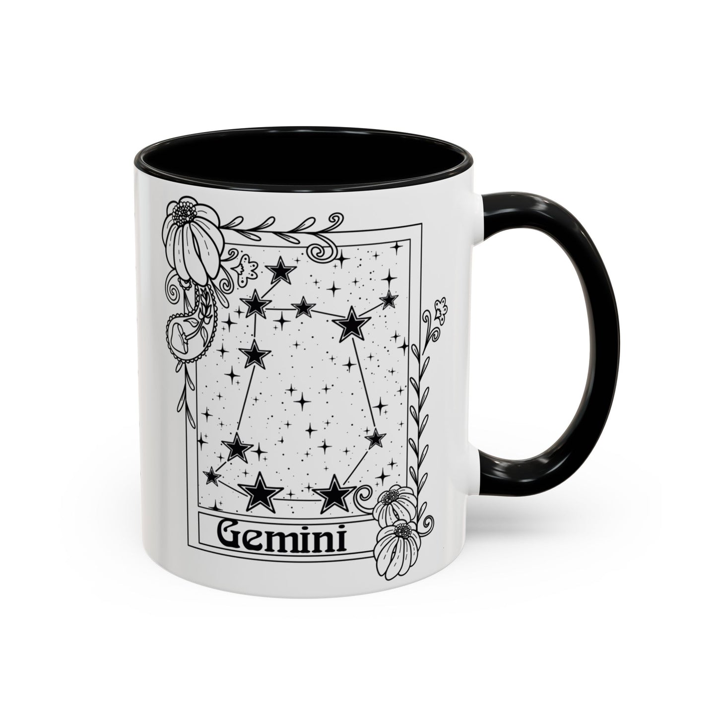 Gemini Constellation mug, Zodiac astrology coffee cup, Horoscope birthday gift mug, Star sign tarot card ceramic mug
