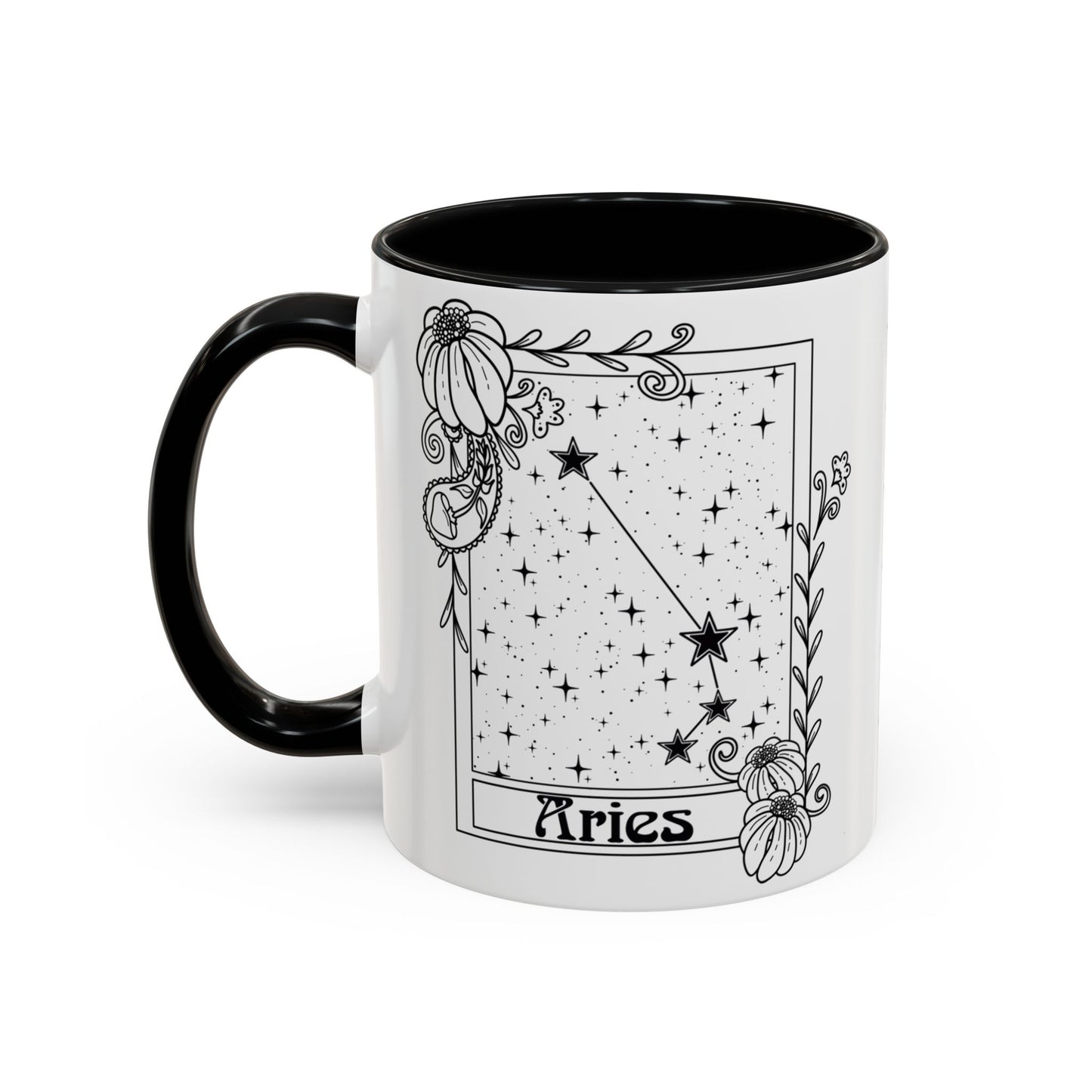 Aries Constellation mug, Zodiac astrology coffee cup, Horoscope birthday gift mug, Star sign tarot card ceramic mug