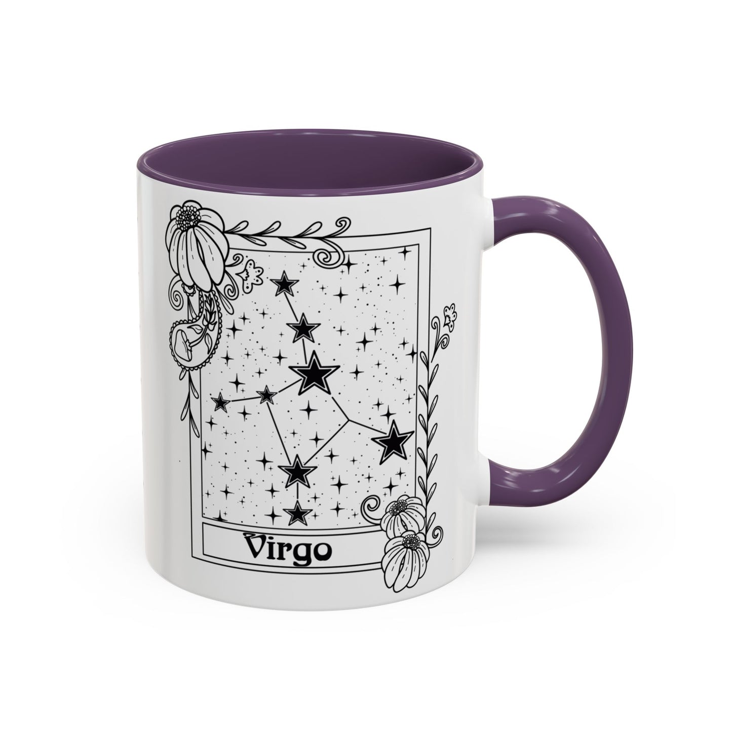 Virgo Constellation mug, Zodiac astrology coffee cup, Horoscope birthday gift mug, Star sign tarot card ceramic mug